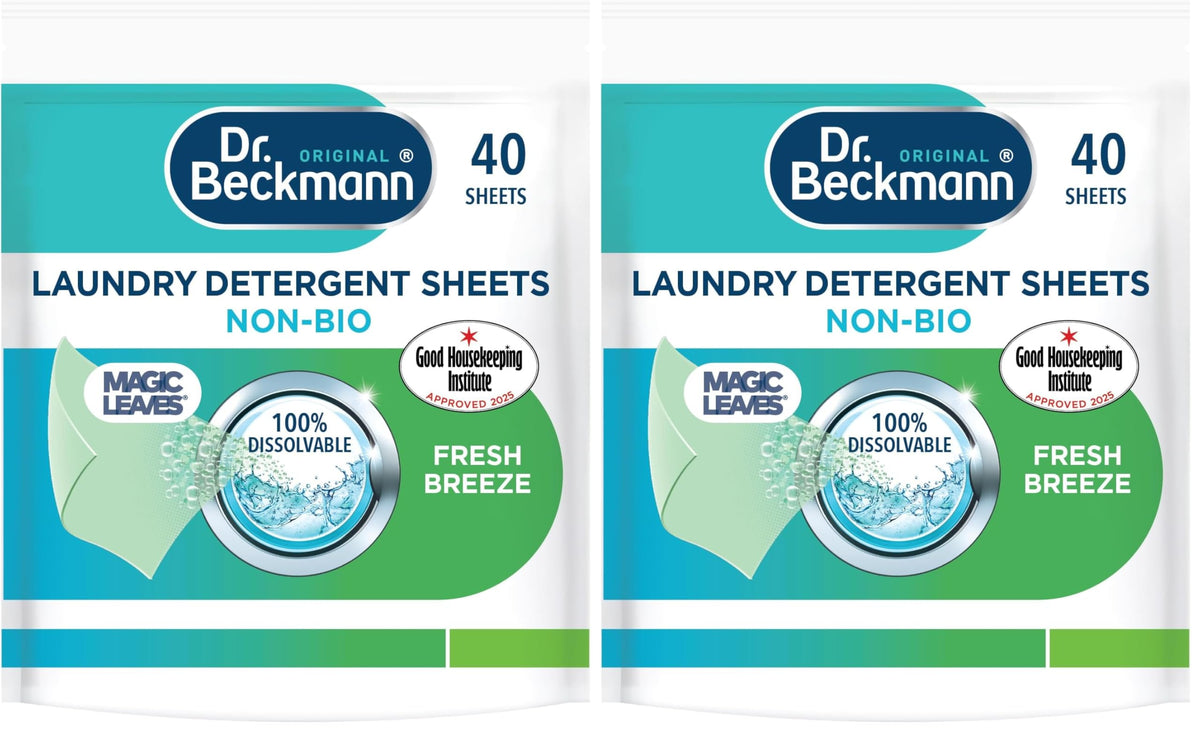 Dr. Beckmann Laundry Detergent Sheets, NON-BIO, Fresh Breeze, 25 Sheets