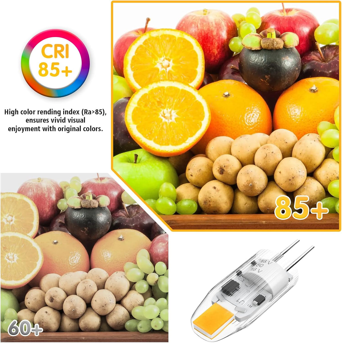 2W G4 LED Bulbs Warm White 3000K, Replacement 20W Halogen Bulb, Non Flicker AC/DC 12V Energy Saving G4 LED Capsule Light Bulbs, Non-Dimmable, 10 Pack
