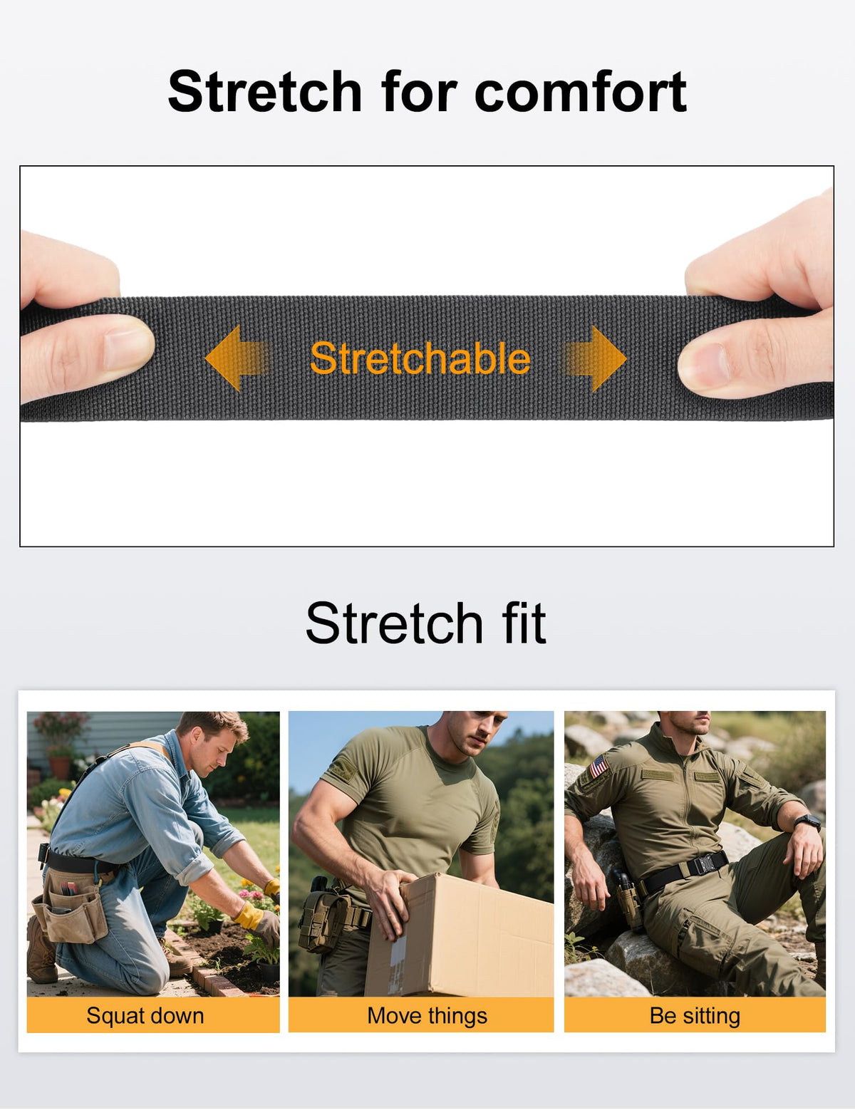 JUKMO Quick Release Tactical Belt, Military Work 1.5" Nylon Web Hiking Belt