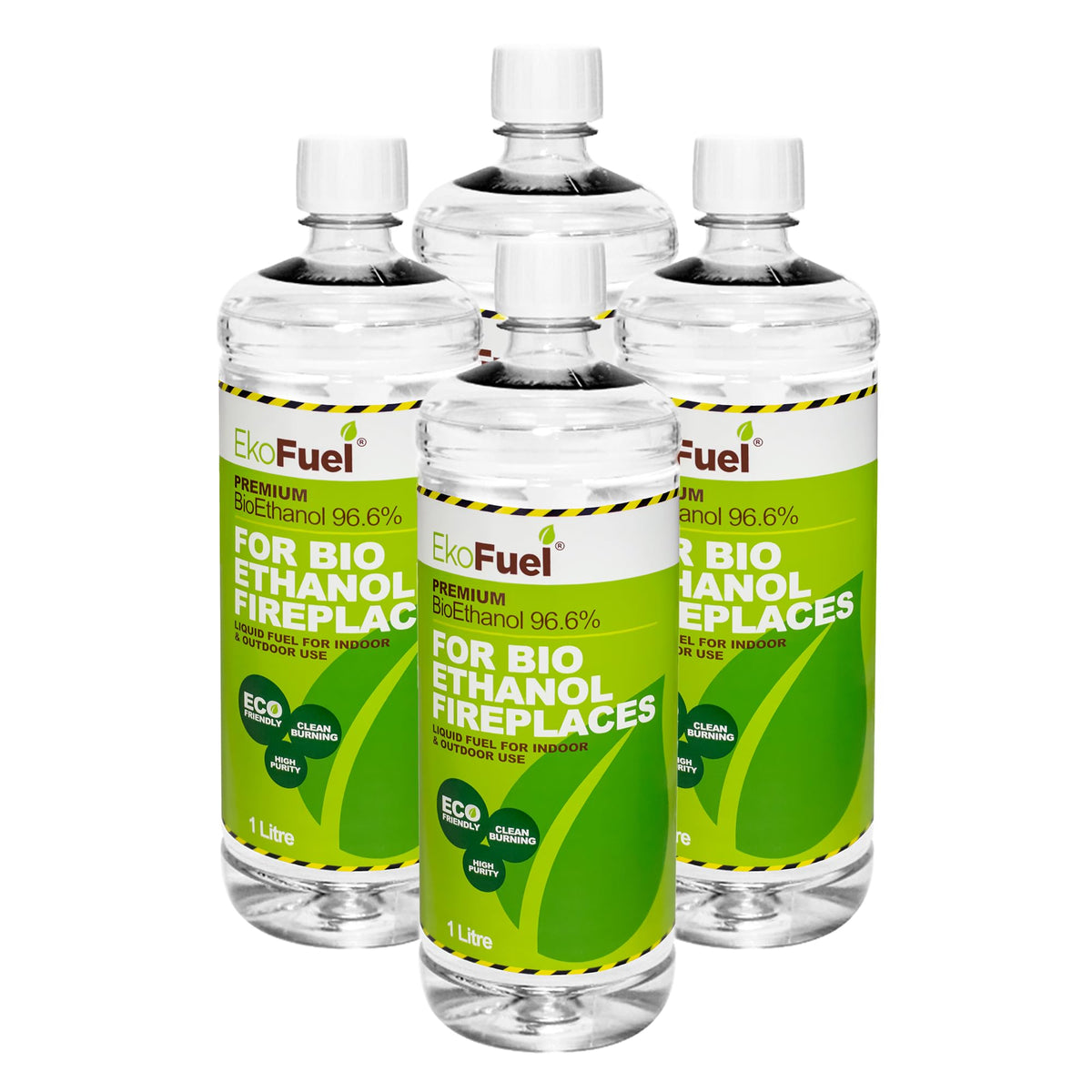 EKOFUEL (12 x 1 Litre) Premium Bioethanol Fuel – Liquid Fuel for Fires Pits, Fireplace | High Purity Clean Burning Bio | Indoor & Outdoor Ethanol Fuel