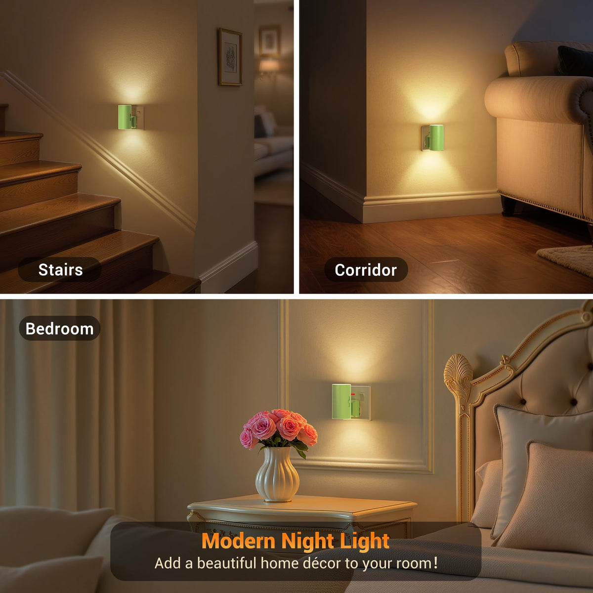 JandCase Night Light, Night Light Plug in Wall with Dusk to Dawn Sensor