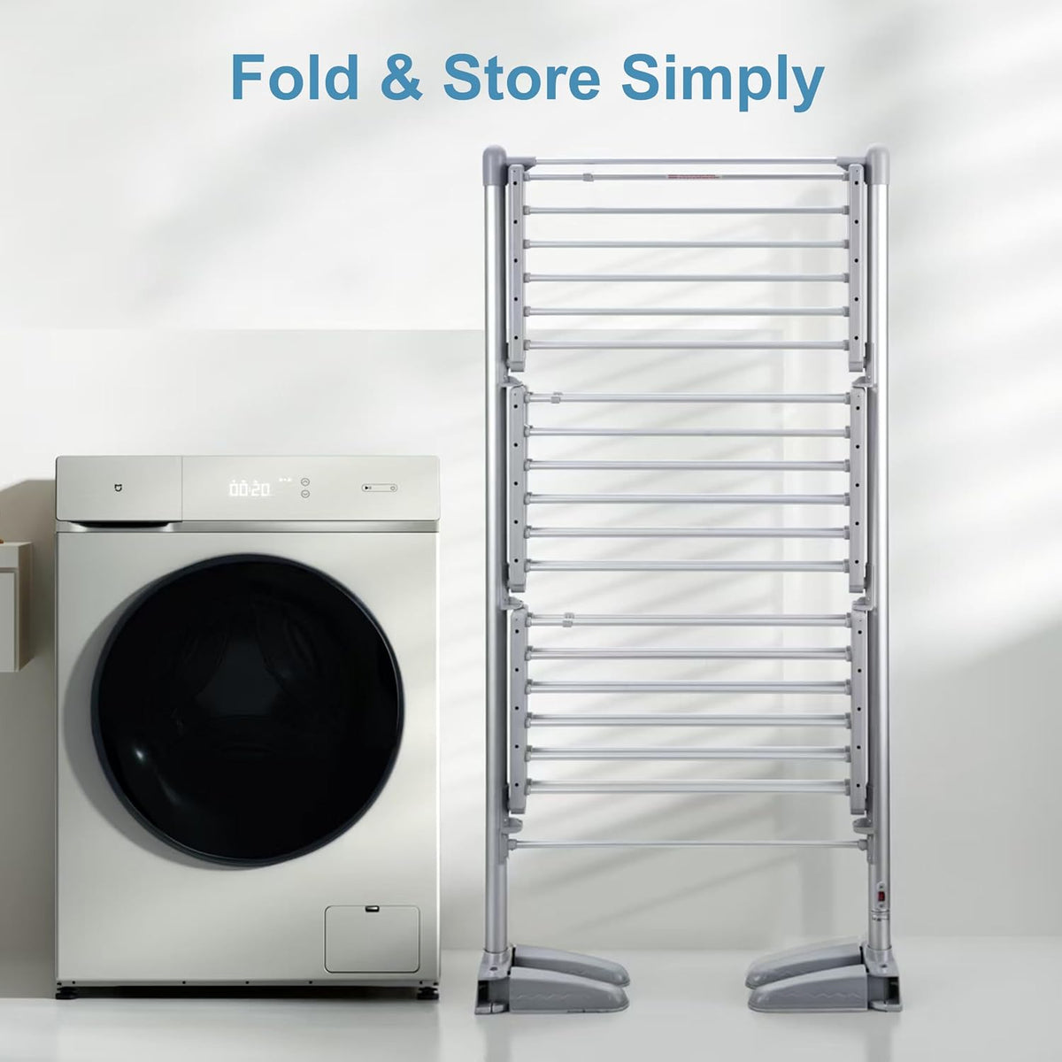 Electric 3 Tier Heated Airer XL Size with Cover Included, 36 Heated Bars Dryer Rack, Indoor Laundry Clothes Drying Horse, Portable Foldable