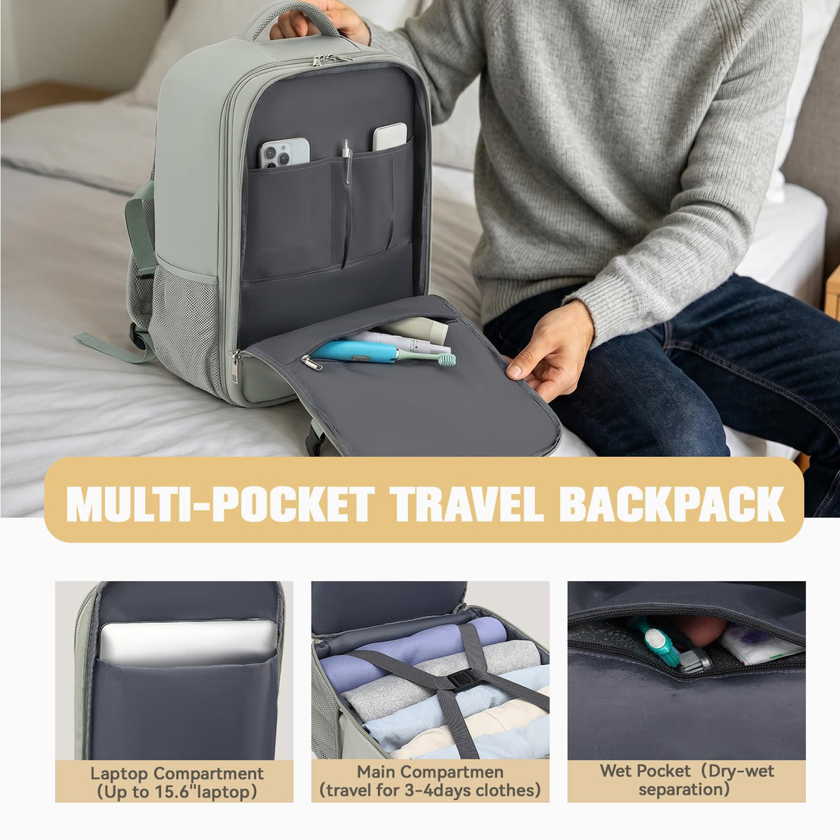 Lossga Ryanair Cabin Bags 40x30x20 Underseat Carry-ons Travel Backpack (Pack of 2)