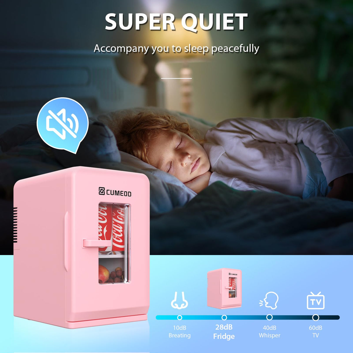 Mini Fridge 15 Liter/21 Cans, Upgrade Portable AC+DC Power Small Fridge for Bedroom, Car, Office, Thermoelectric Cooler and Warmer Skincare Fridge for Food, Drinks, Cosmetics, Max & ECO Mode