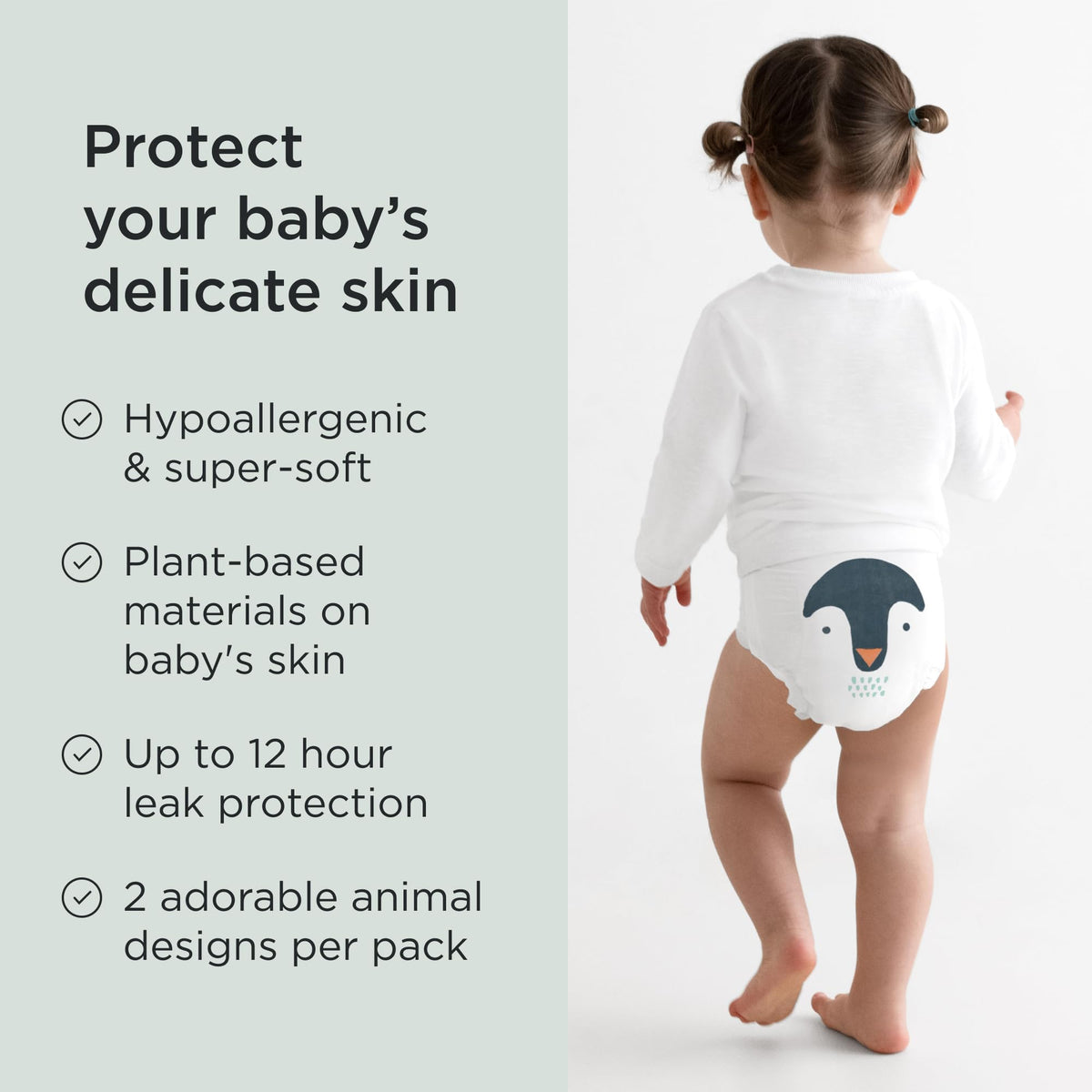 Kit & Kin Premium Baby Nappies Size 4 | 9-14 kgs / 20-31 lbs | Pack of 256 Nappies | Plant-Based Materials On Baby's Skin | Hypoallergenic | Superior up to 12 Hour Leak Protection