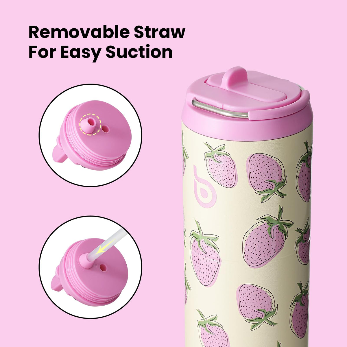 Bottle Bottle Stainless Steel Water Bottle 700ml with Straw and Lid Sports Insulated Metal Water Bottles with Handle(Black)