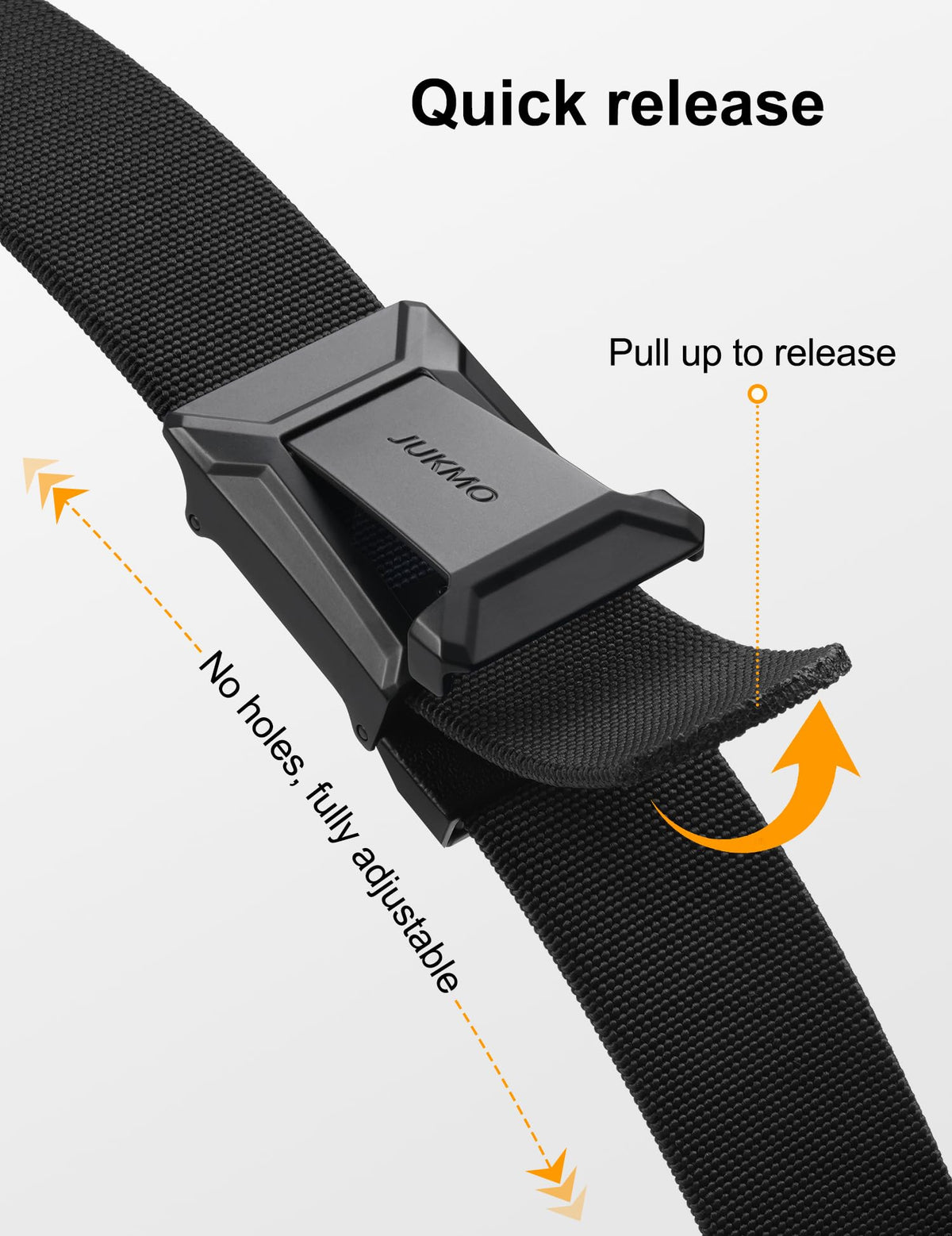 JUKMO Stretch Tactical Belt for Men, Military Work Rigger Hiking 1.5" Elastic Nylon Web Ratchet Quick Release Belt in Gift Box