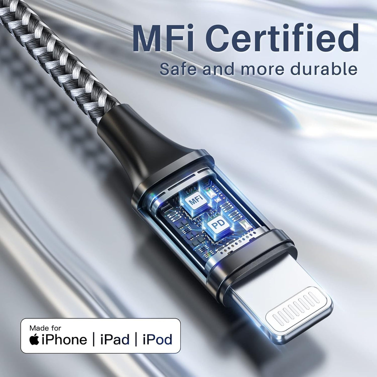 RAVIAD Extra Long USB C to Lightning Cable 3M 2Pack [MFi Certified]