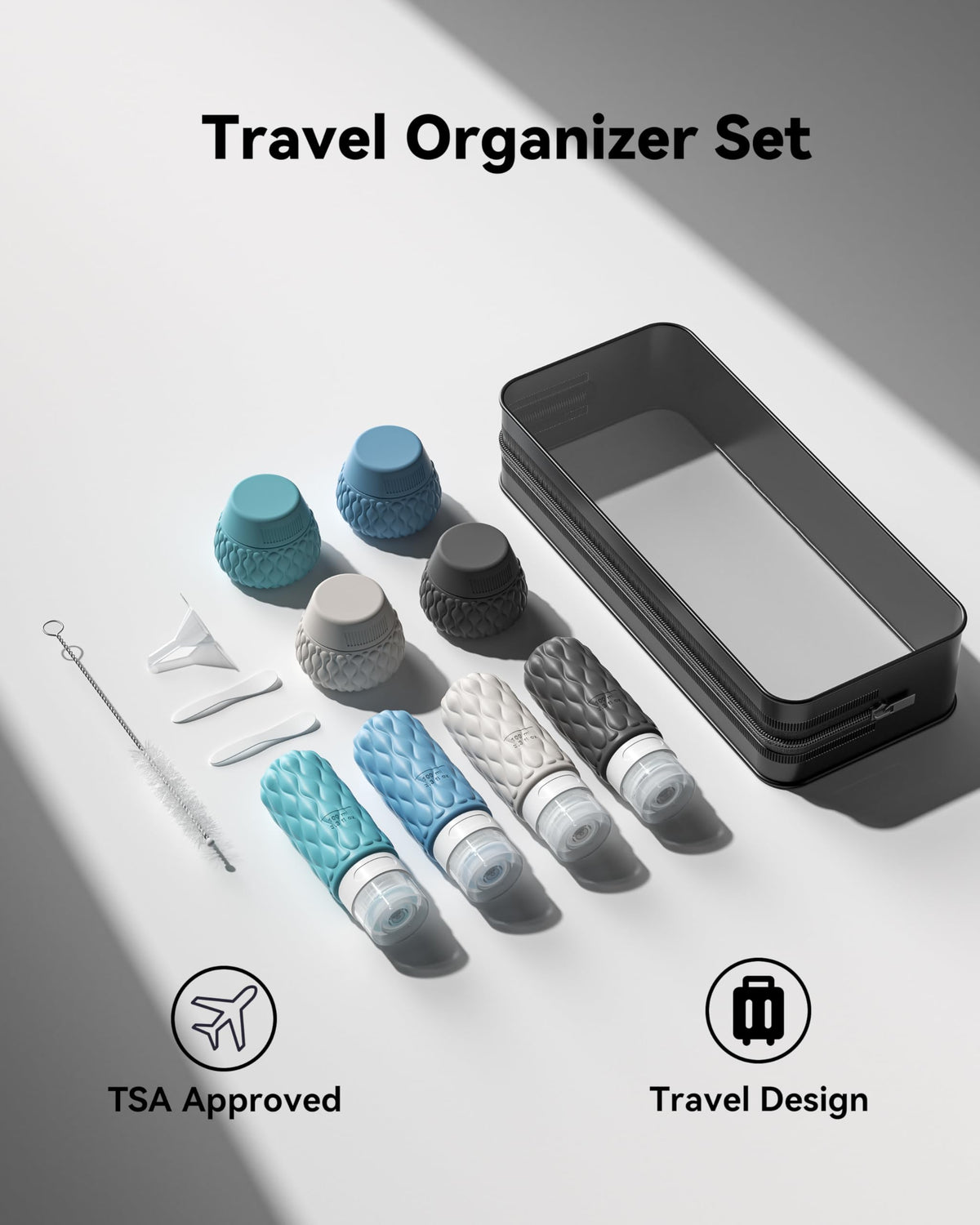 100ml Silicone Travel Bottles for Toiletries for Shampoo and Conditioner