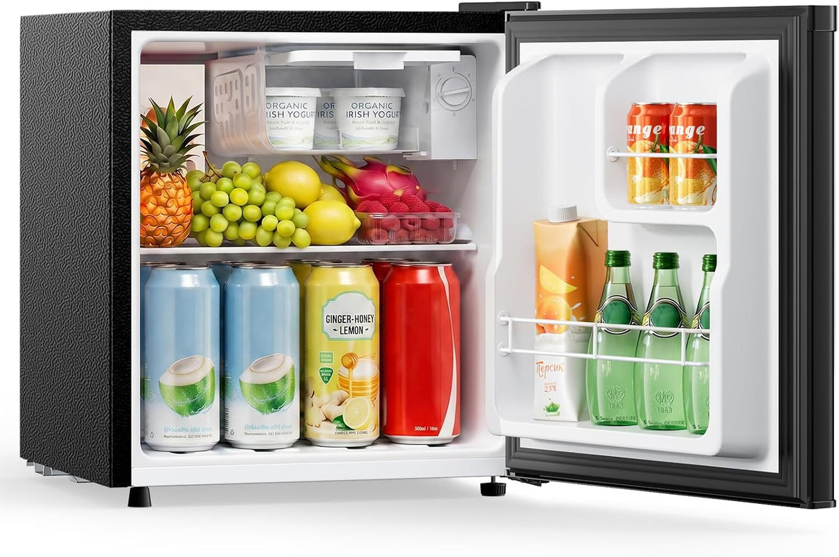 Table Top Fridge, 40L Mini Fridge With Chiller Box, Black