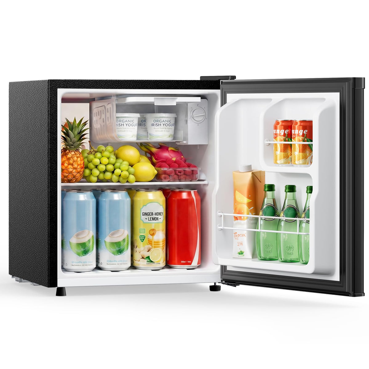Table Top Fridge, 40L Mini Fridge With Chiller Box, Black