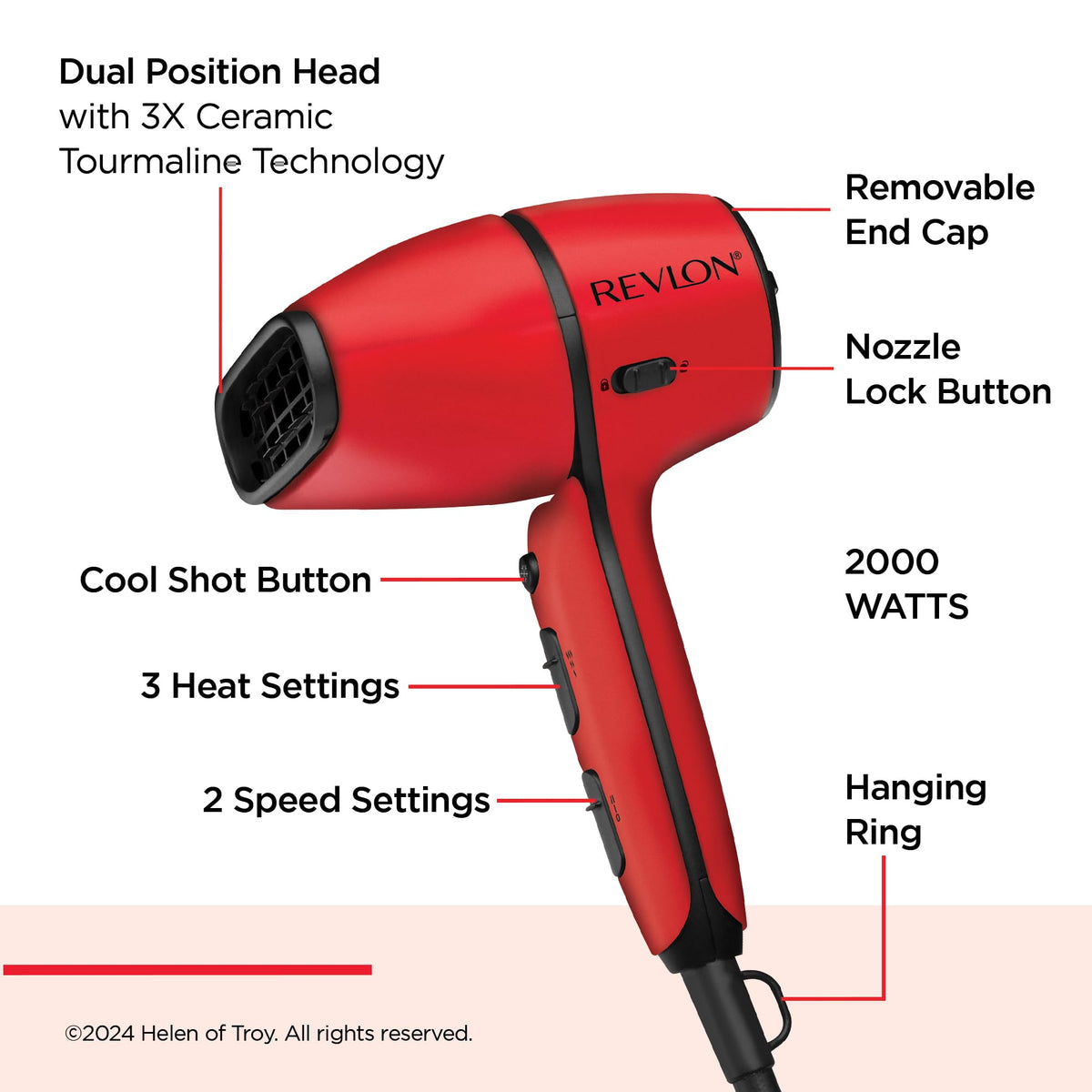 Revlon RVDR5823 Fast and Light Hair Dryer, 2000W