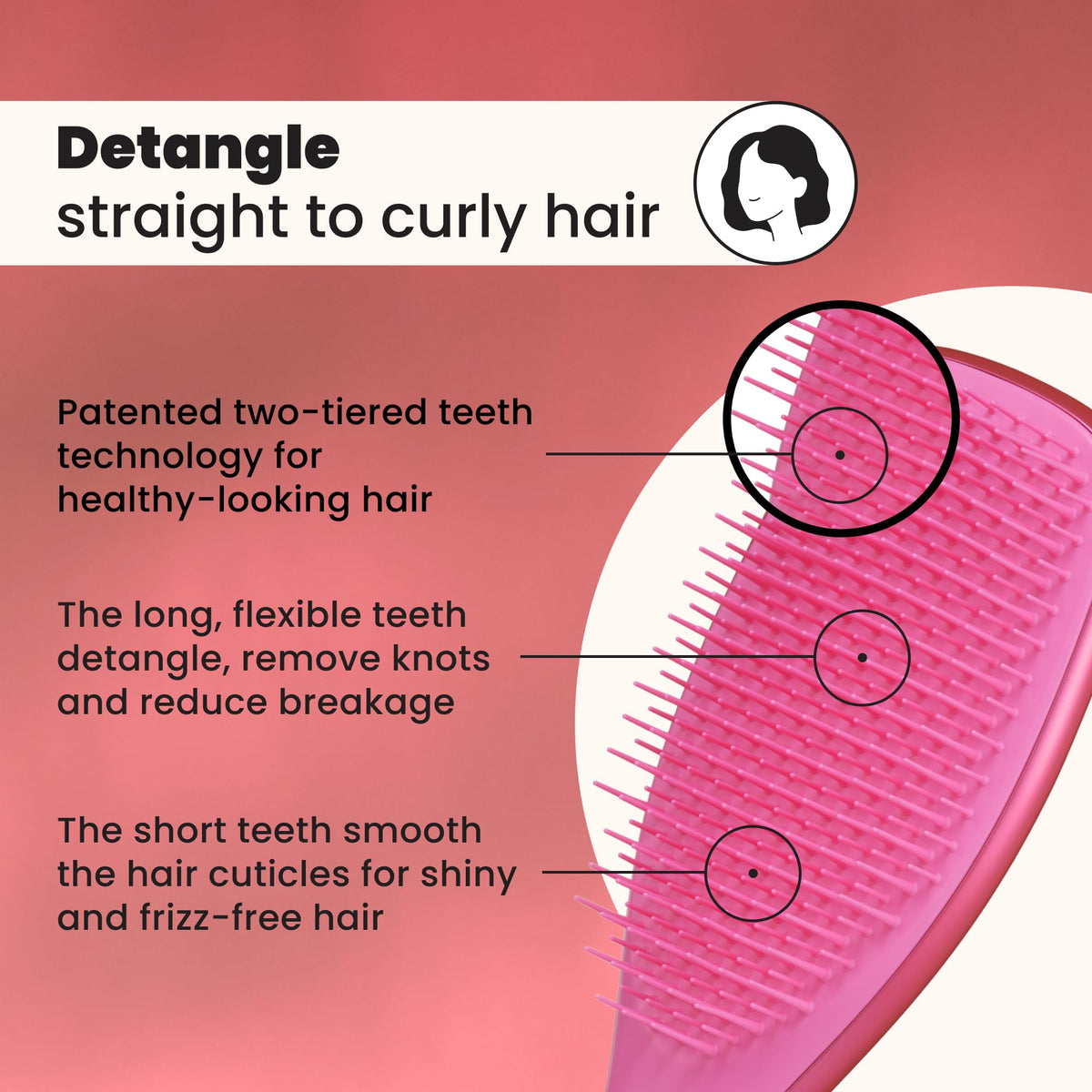 Tangle Teezer The Ultimate Detangler Straight to Curly Hairbrush