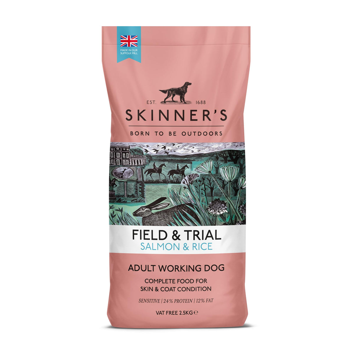 Skinners Field & Trial Salmon & Rice 15kg, Complete Dry Adult Working Dog Food, Gentle Digestion, Glossy Coat