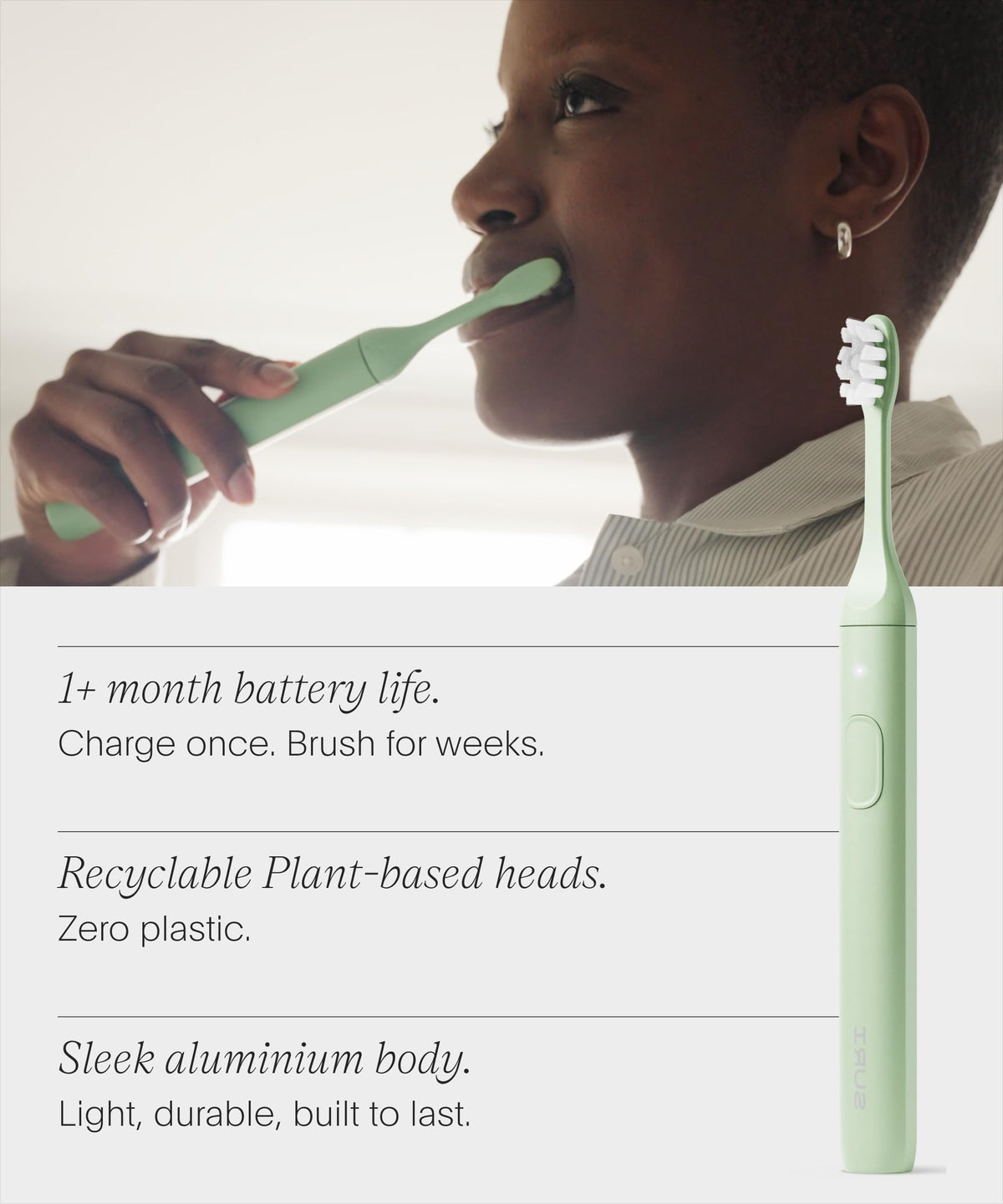 SURI Recyclable Electric Toothbrush Heads | Core & Pro Compatible | Long Lasting Replacement Heads | Pack of 3 | Winter Fern