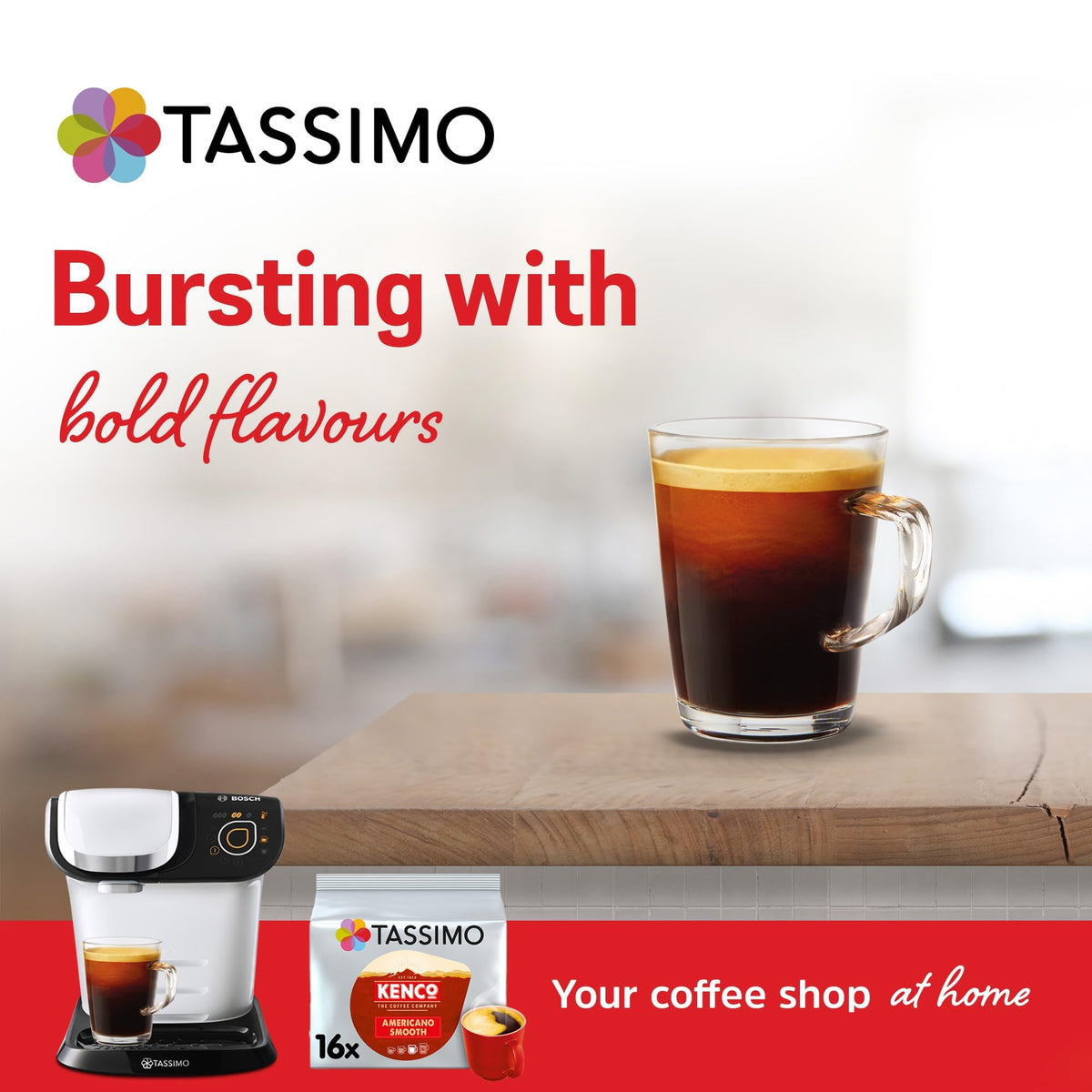 Tassimo Kenco Americano Grande XL Coffee Pods x16 (Pack of 5, Total 80 Drinks)