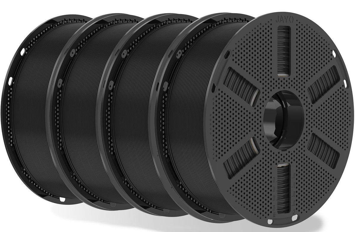 JAYO PLA 3D Printer Filament 1.1KG Black, PLA Filament 1.75mm, Dimensional Accuracy +/- 0.02mm, Neatly Wound Filament, Fits Most FDM Printer.