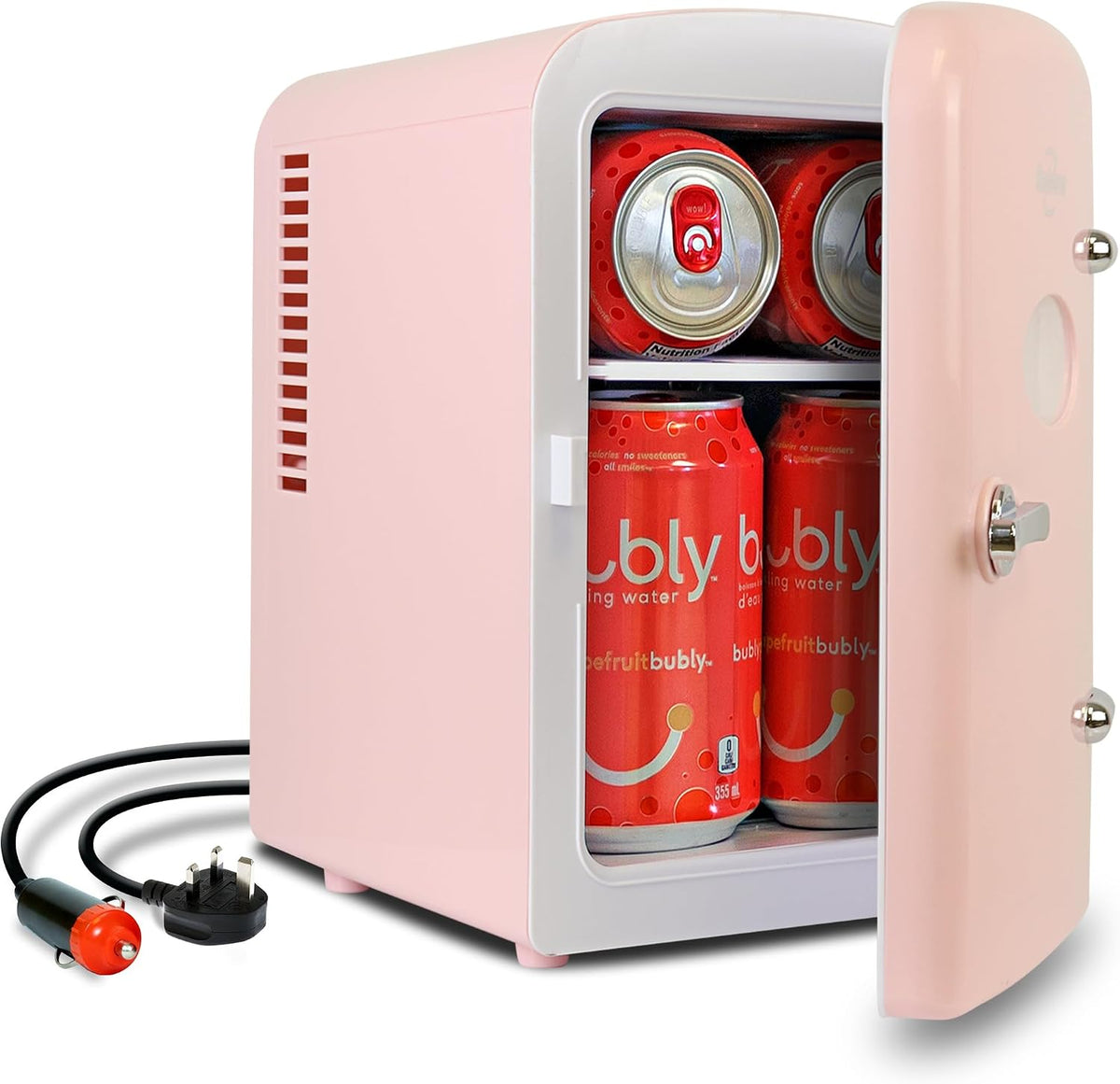 Koolatron Retro Mini Fridge For Bedrooms 12V Portable Cooler Refrigerator 4L Small 6 Can Table Top Quiet Mini Fridges For Skincare Food Drinks Kids Home Car & Travel Black