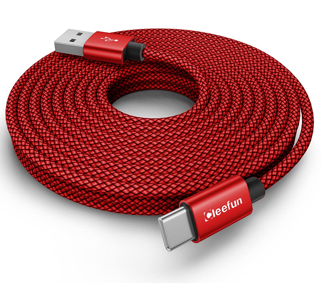 CLEEFUN 3M USB C Cable (2-Pack), Long PS5 Controller Charger Fast Charging