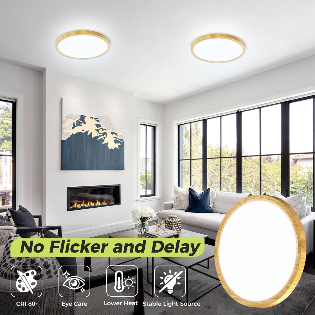 hepside 2 Pack Bathroom Ceiling Light 30cm, 3000K/3500K/4000K/5000K/6500K 5CCT LED Ceiling Lights, 24W, Modern, Waterproof, Round Flush Mount for Bathroom, Kitchen, Bedroom, Hallway