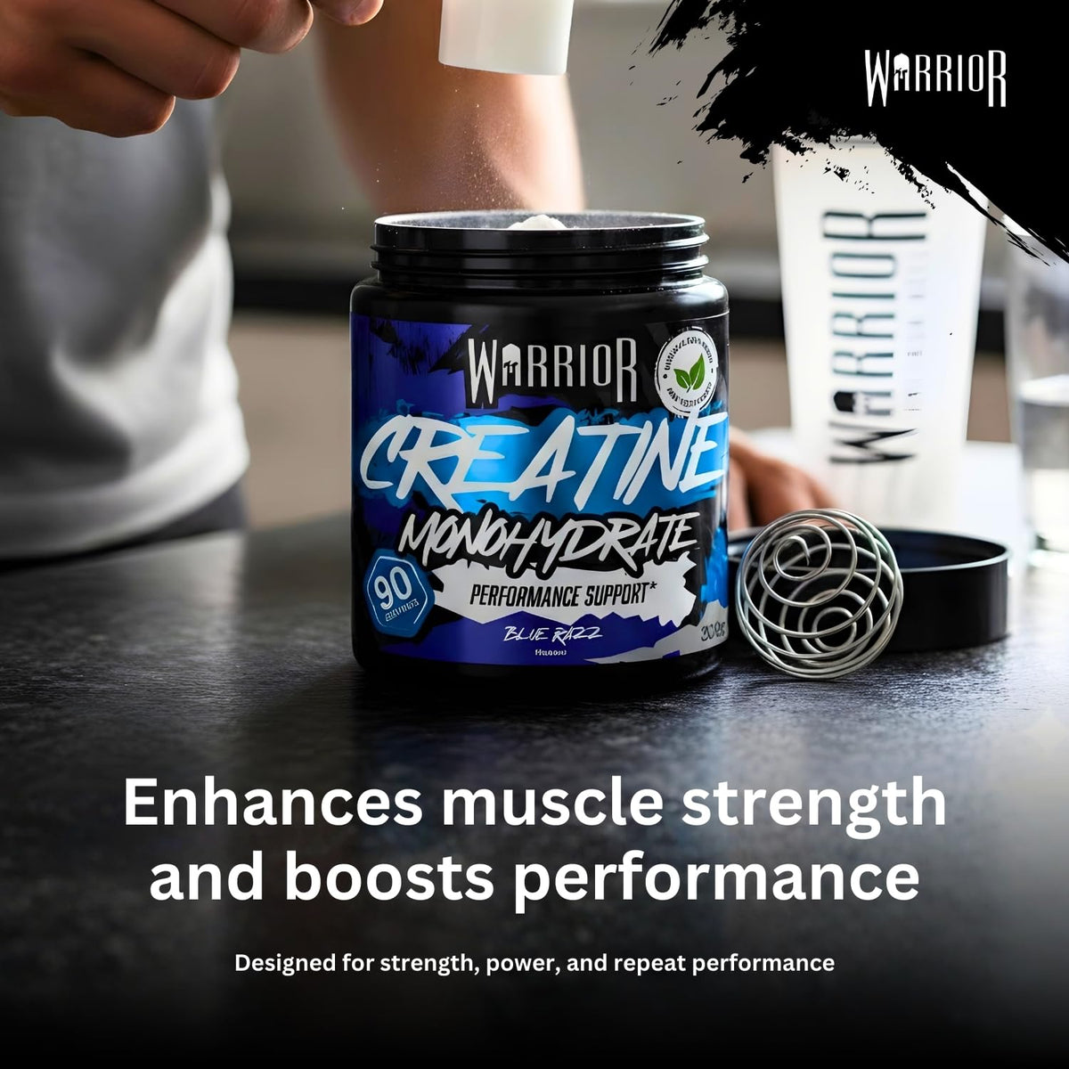 Warrior Creatine Monohydrate Powder 500g Pure Micronised (166 Servings)