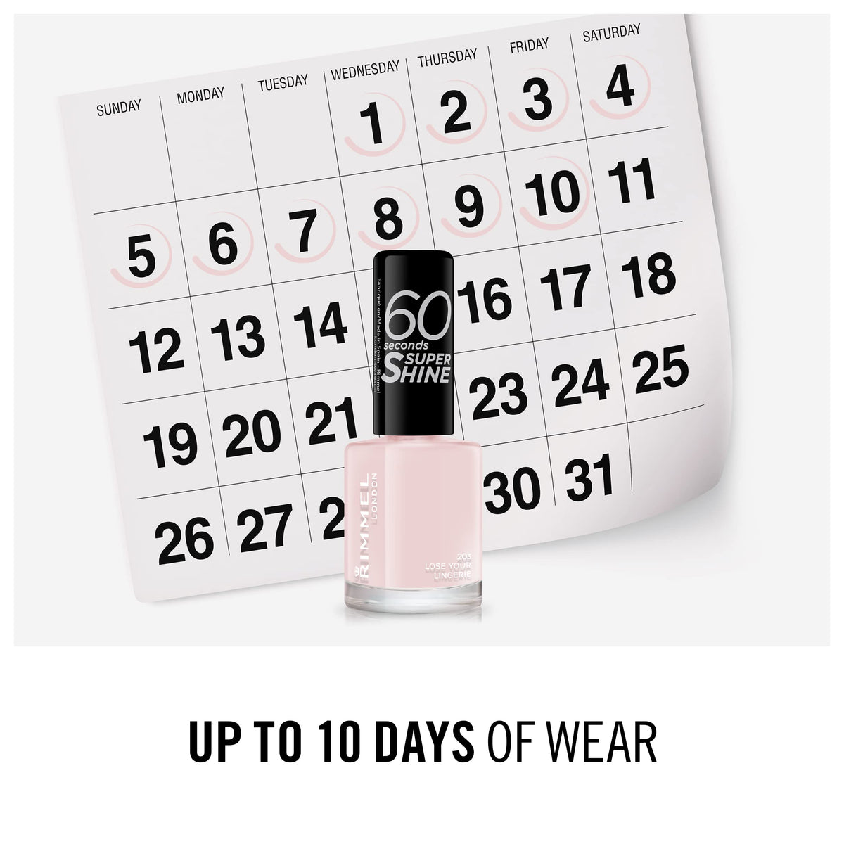 Rimmel 60 Seconds Super Shine Nail Polish, 740 Clear, Quick-Dry Nail Polish, Ultra-Shiny Finish, Easy to Apply, Vibrant Colour, Long-Wearing, Improved Formula, Vegan, 8ml