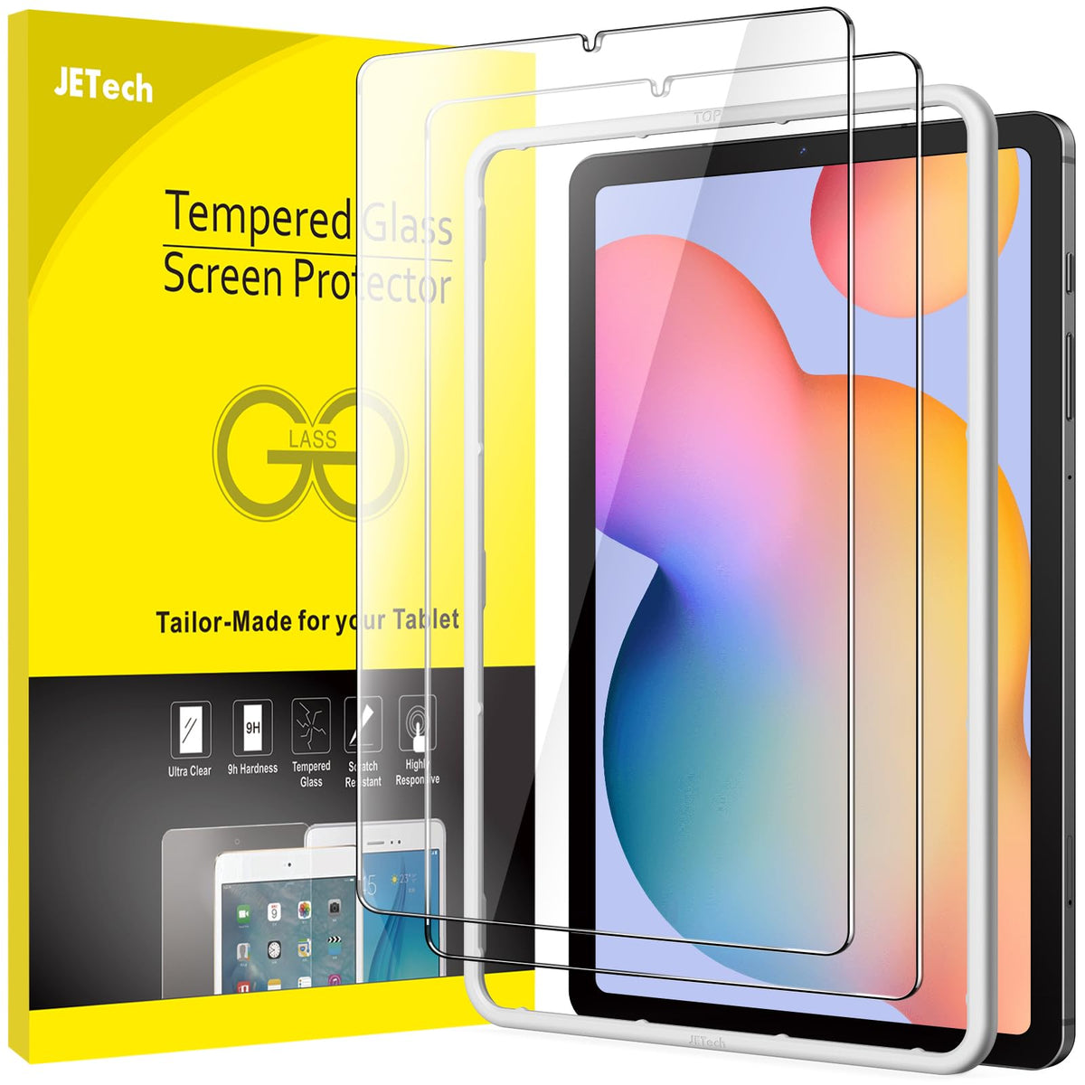JETech Screen Protector for Galaxy Tab S10 Lite/S10 FE/S9 FE/S9, 2-Pack
