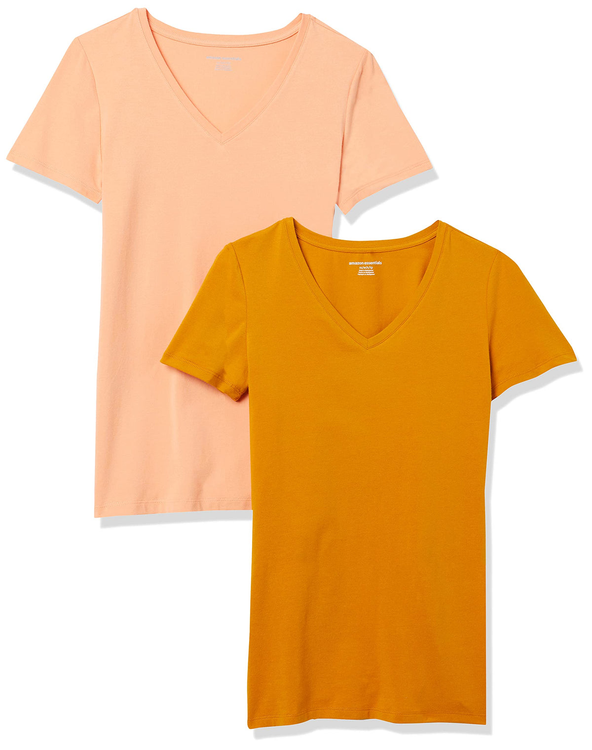 Amazon Essentials Women's Regular-Fit Short-Sleeve V-Neck T-Shirt, Multipacks