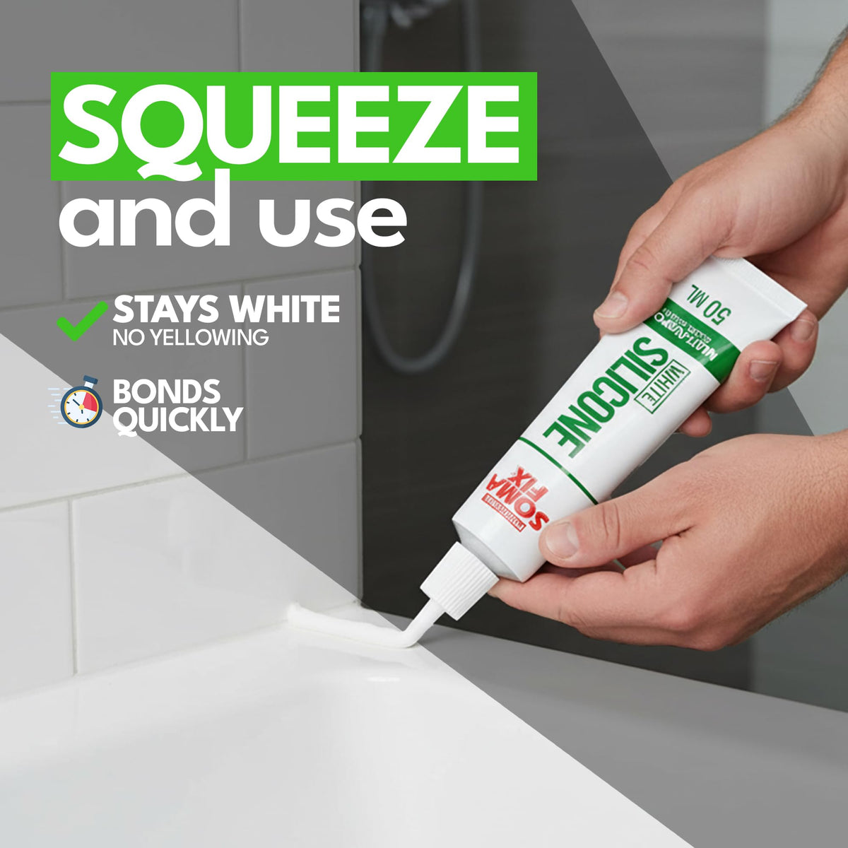 Black Silicone Sealant (No Gun Required) Flexible & Waterproof Sealant