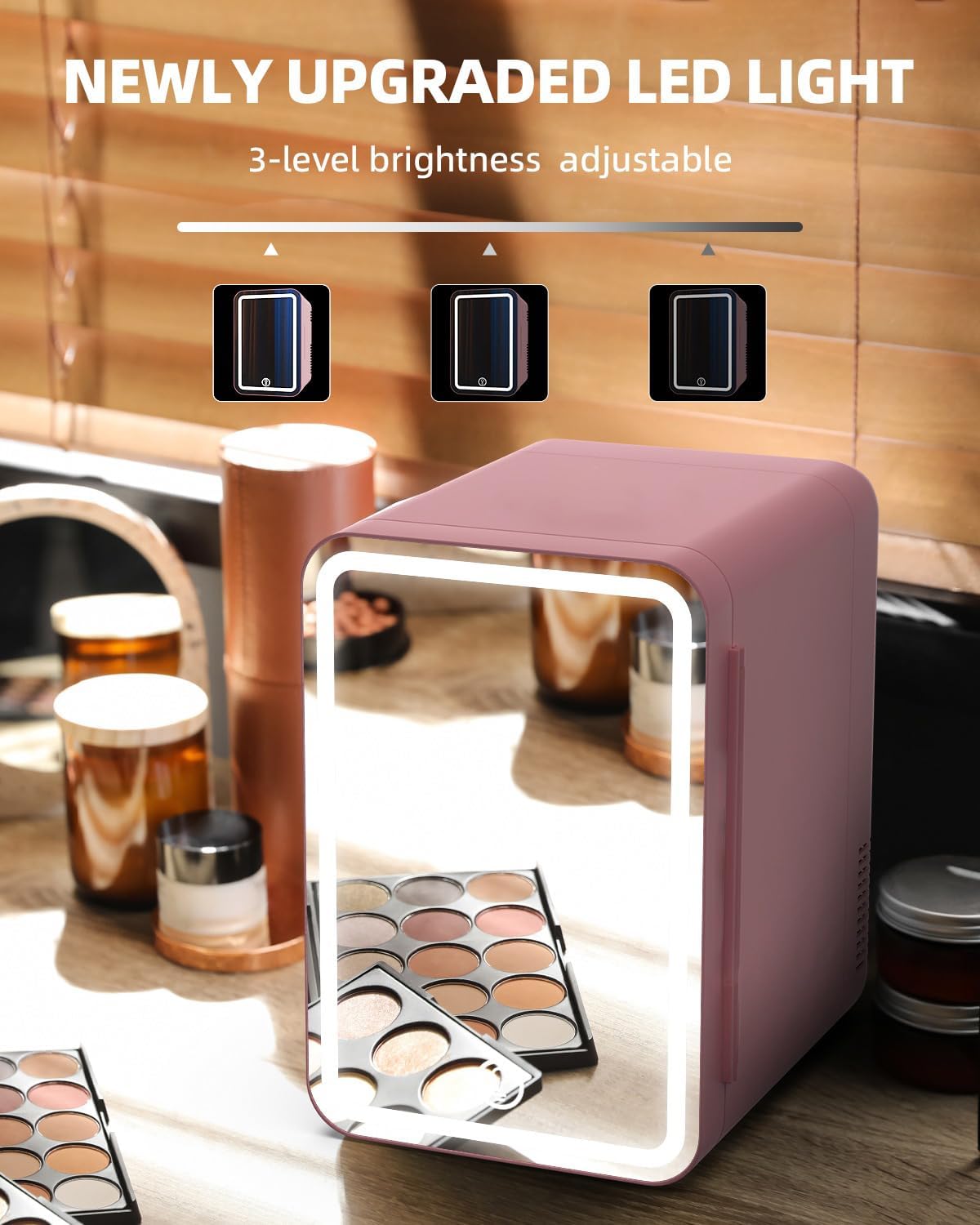 6L Skincare & Makeup Mini Fridge, Cooler & Warmer with LED Mirror