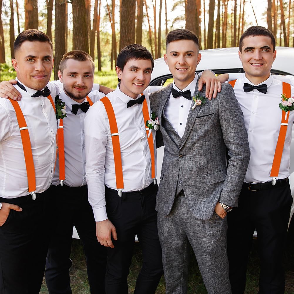 Aomig Mens Braces, Mens Suspenders with Strong Metal Clips, 3.5cm Wide Heavy Duty Suspenders for Men Women Business Wedding Casual