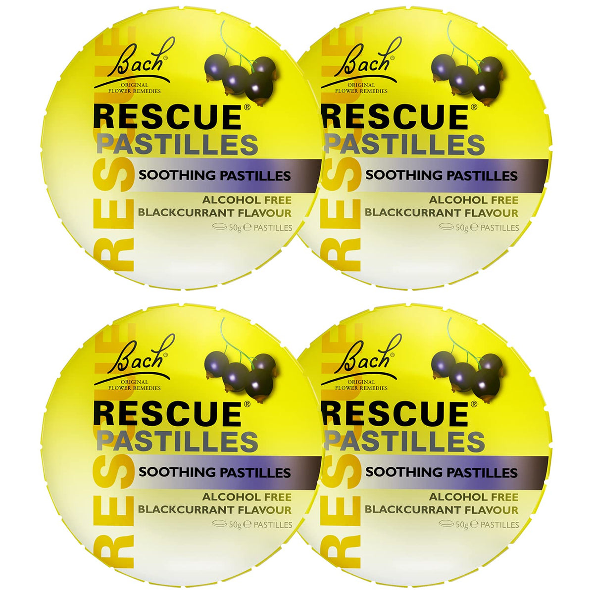Rescue Remedy Pastilles | Orange & Elderflower Flavoured | Daily Support for Stressful Moments | Bach Original Flower Essences | Chewable Pastilles | 50g Travel Tin