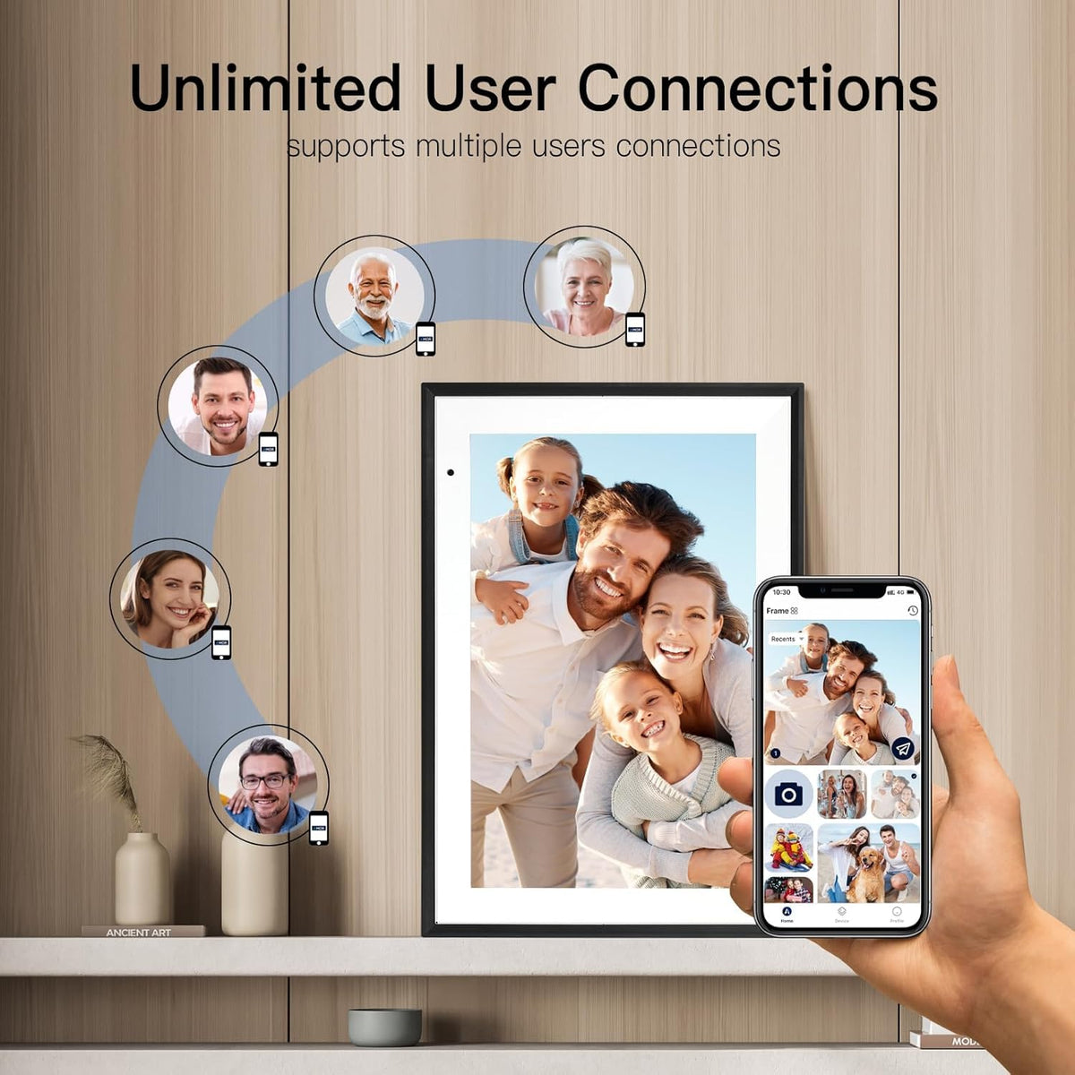 AiMOR Digital Photo Frame 10.1 Inch Large Digital Picture Frame with 1280X800 IPS Full HD Touch Screen, humblestead 32 GB WiFi Smart Frame Share Photos and Videos Instantly from Anywhere via AiMOR
