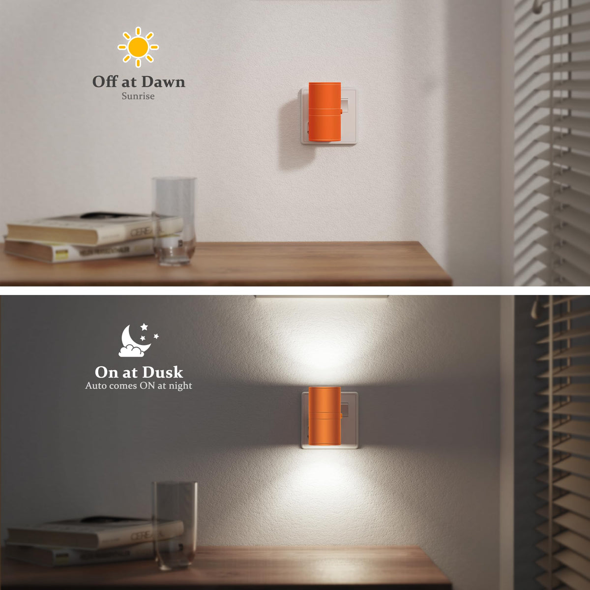 JandCase Night Light, Night Light Plug in Wall with Dusk to Dawn Sensor
