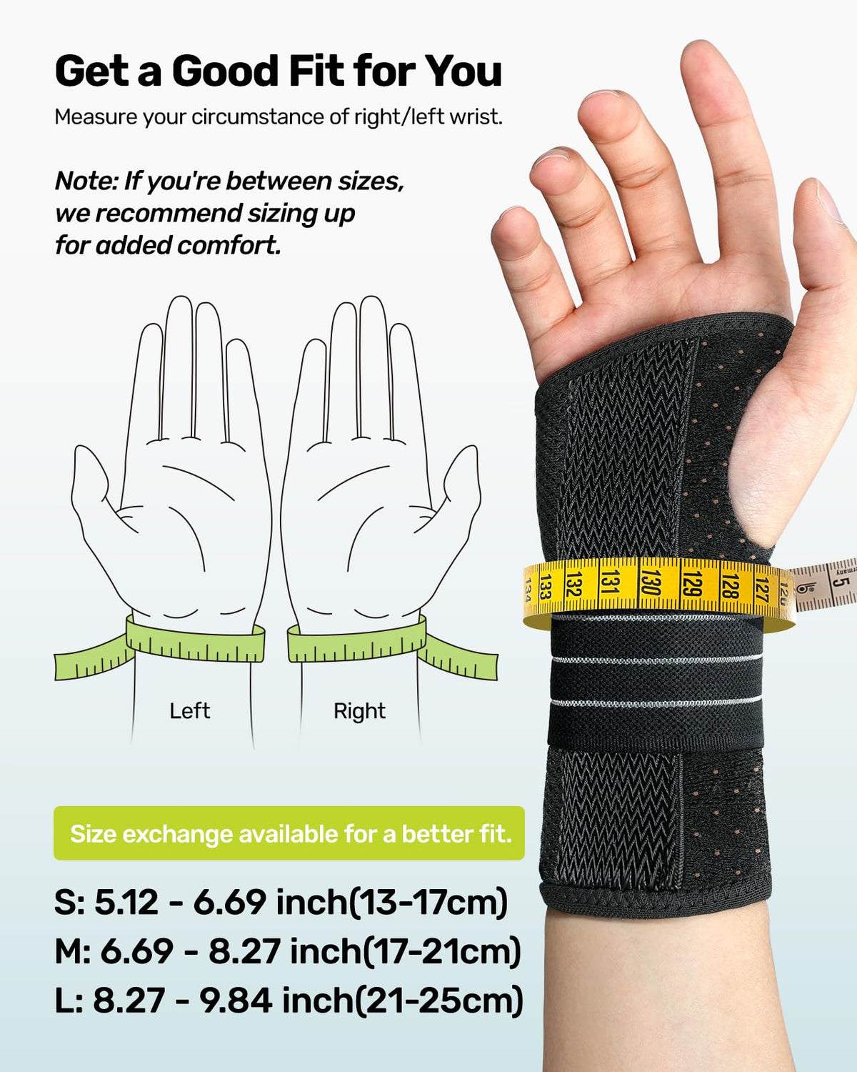 Rakiie Breathable Wrist Support Brace with 3 Metal Splints