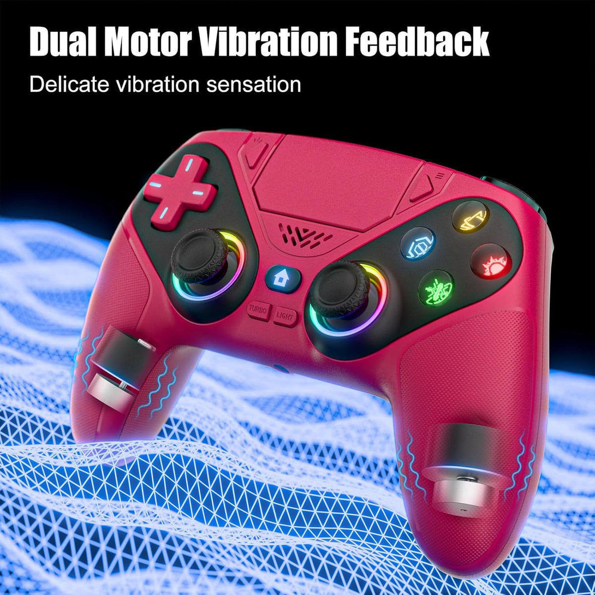 Nonbliep Wireless Controller for PS5/Slim/Pro/PC, Bluetooth Gamepad with Back Buttons, Speaker, Dual vibration, 6-Axis Sensor, Turbo, Macro, Touchpad and 3.5mm Audio Jack-Black