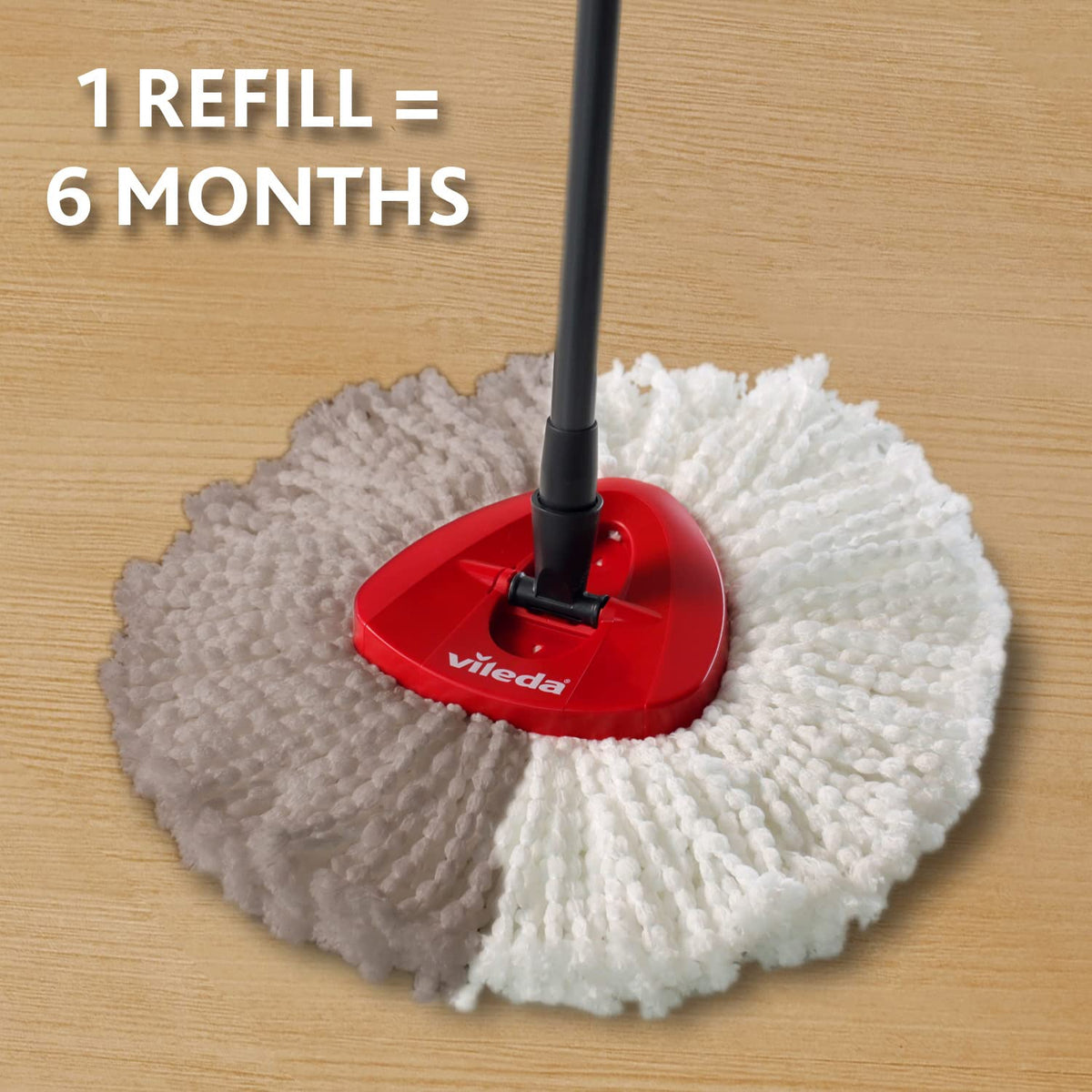 Vileda Turbo 2in1 Spin Mop & Bucket Set with Foot Pedal and Extra Refill