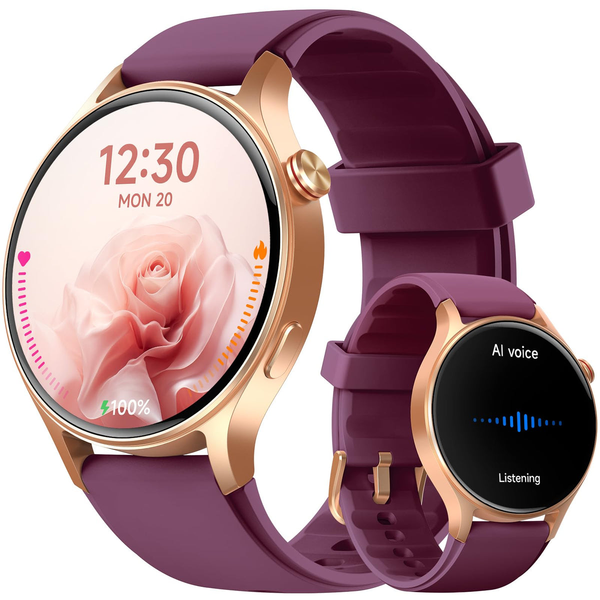 Smart Watch for Women, Answer/Make Call, 1.32'' AMOLED Ultra-Clear Screen Fitness Trackers with Heart Rate/Sleep/SpO2 Monitor, Smartwatch for iPhone/Samsung/Android, 110+ Sport Modes, 3ATM Waterproof