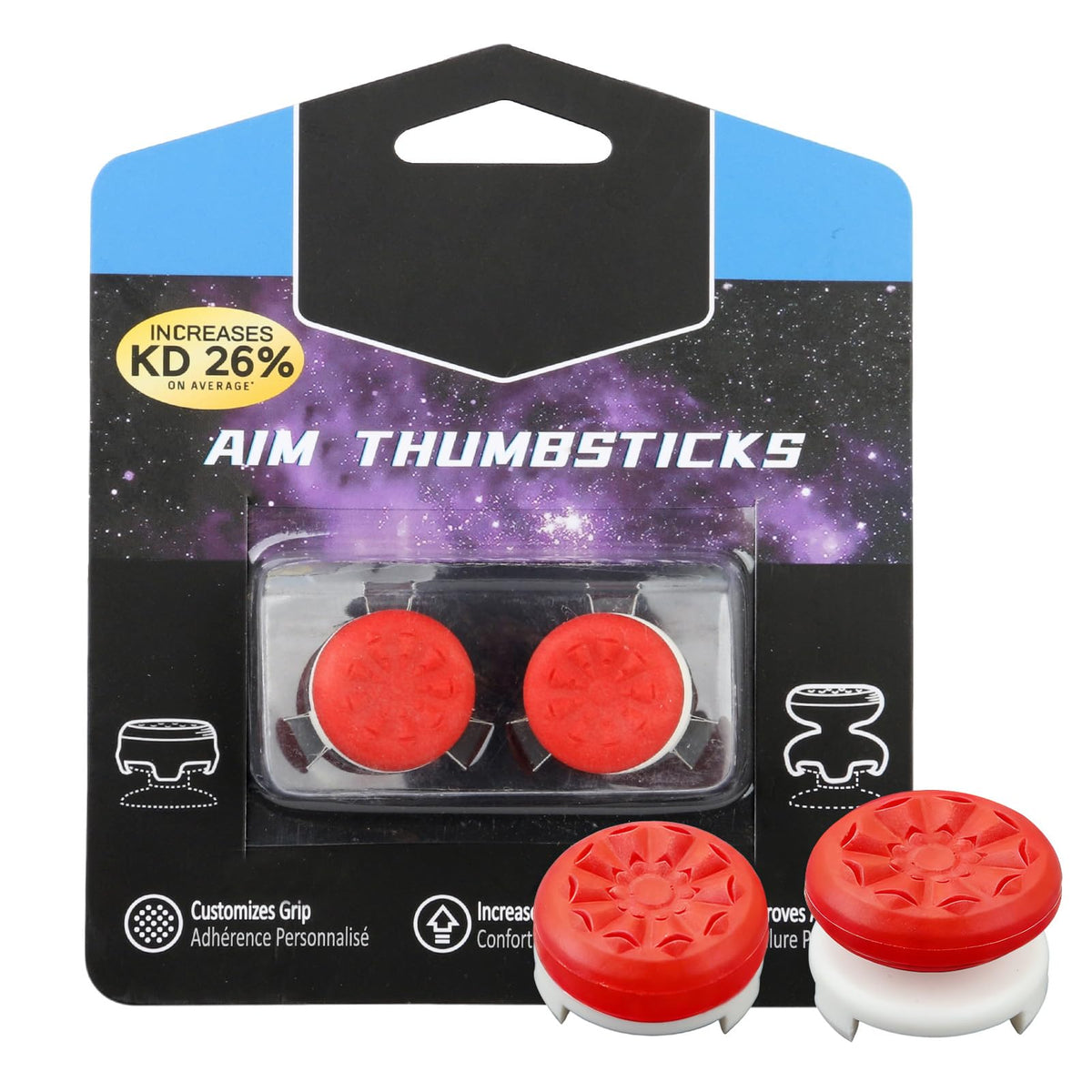 FPS White Thumb Grips for PS4 PS5 Controller Thumbsticks Thumb Stick