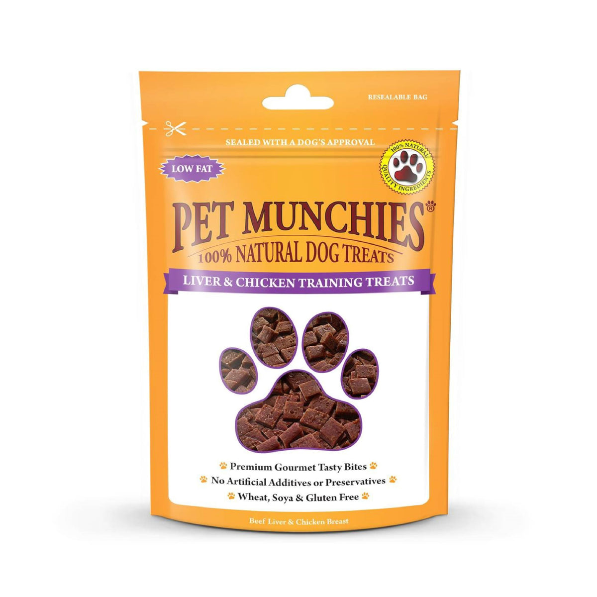 Pet Munchies Venison & Beef Liver Dog Training Treats, Grain Free Tasty Bites with Natural Real Meat, Low in Fat 50g