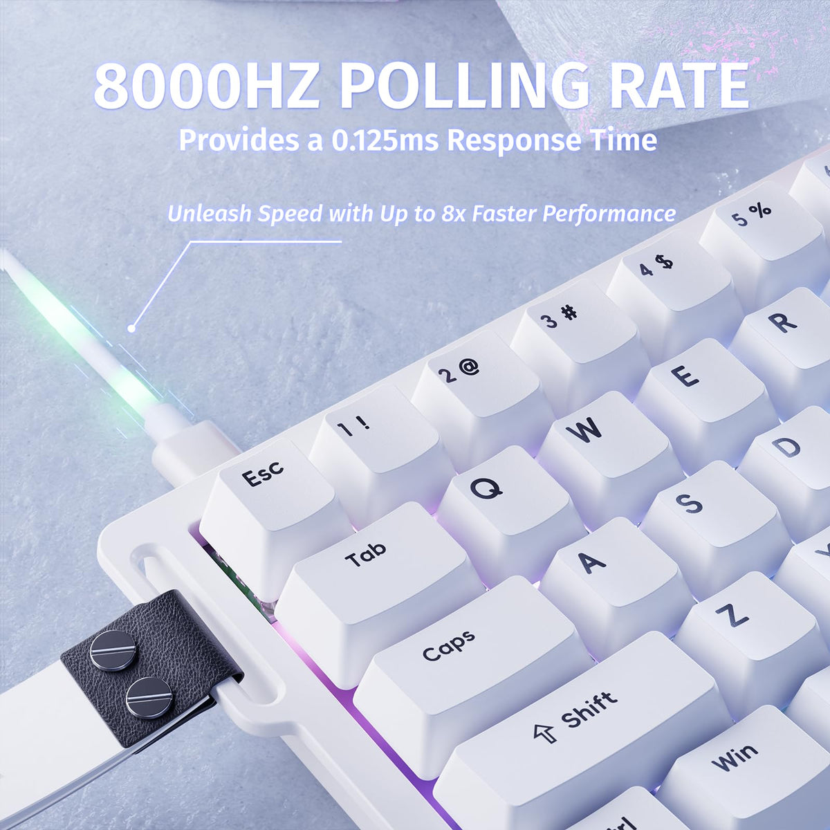 ATTACK SHARK X68 HE 8000Hz Rapid Trigger Keyboard, 0.01mm RT Accuracy Wired Gaming Keyboard with Magnetic Switch, Adjustable Actuation, Rapid Trigger, Snap Tap, RGB Lighting for PC/Mac, Black