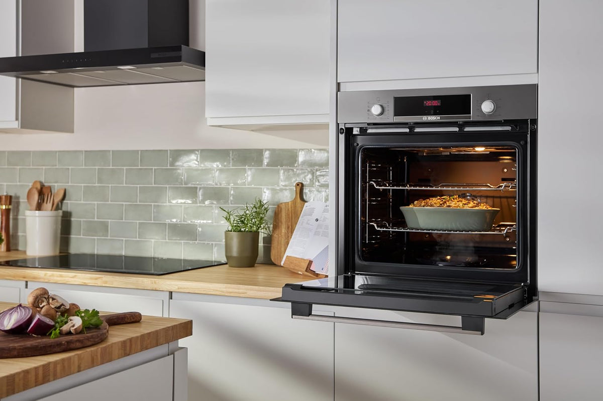 Bosch Series 4 HQA534BS3B Built-in Single Oven, A+ Rated, Brushed Steel