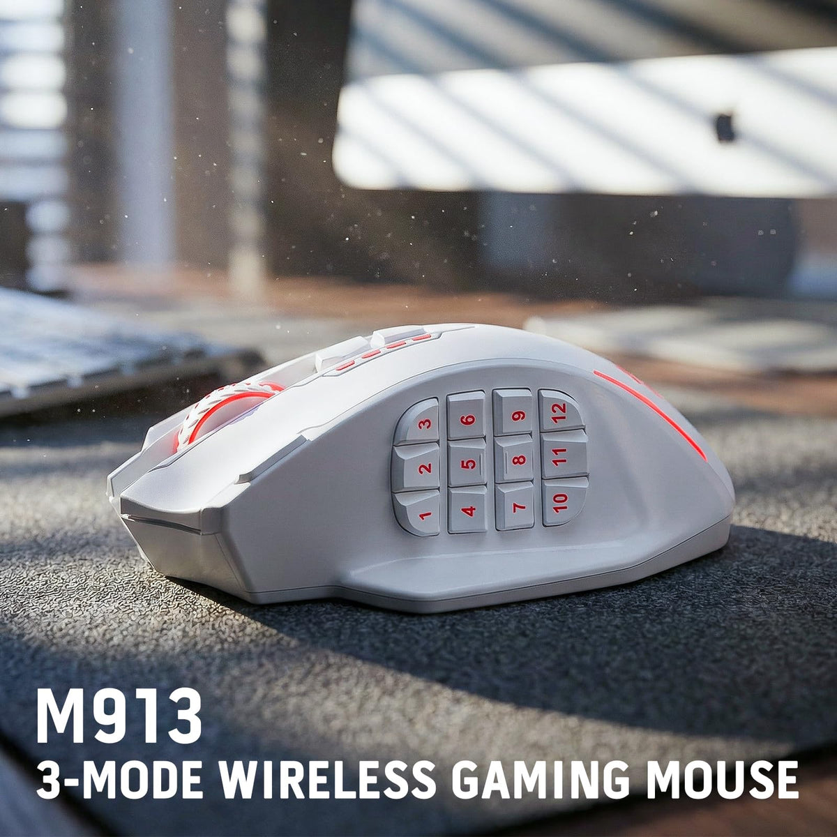 Redragon M908 Impact RGB LED MMO Gaming Mouse With 12 Side Buttons, Optical Wired Ergonomic Mouse with Max 12,400DPI, High Precision, 18 Programmable Macro Shortcuts, Comfort Grip