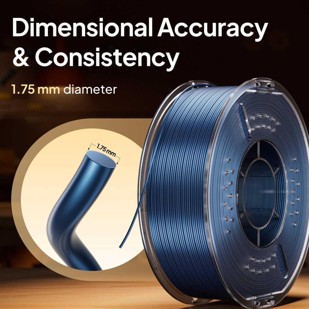 ELEGOO Silk PLA Filament 1.75mm Blue Purple 1KG, Shiny Dual Colours 3D Filament Dimensional Accuracy +/- 0.05mm, 1kg Spool(2.2lbs) Fits for Most FDM 3D Printers