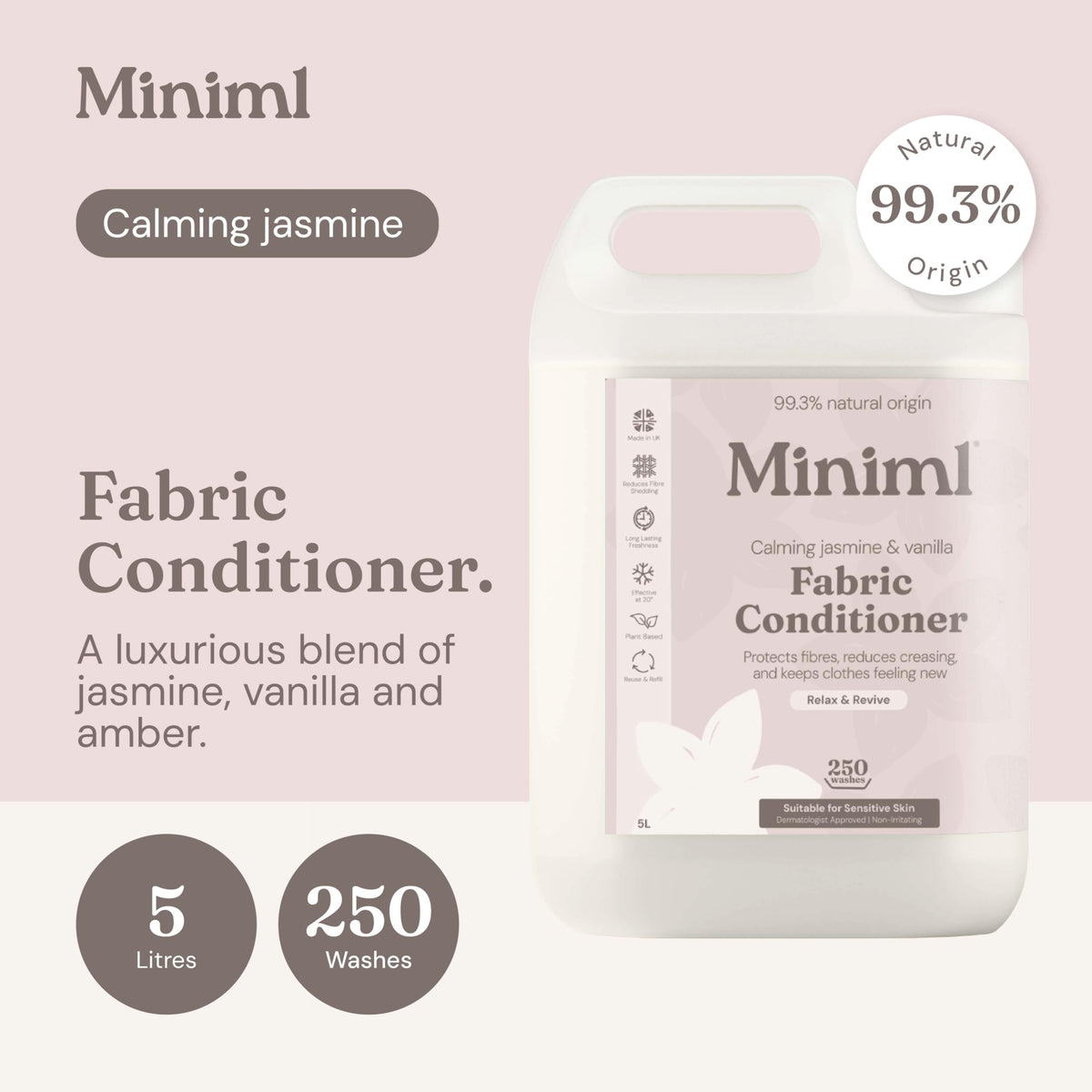 Miniml Eco Fabric Softener & Conditioner 5L Refill – Fresh Linen