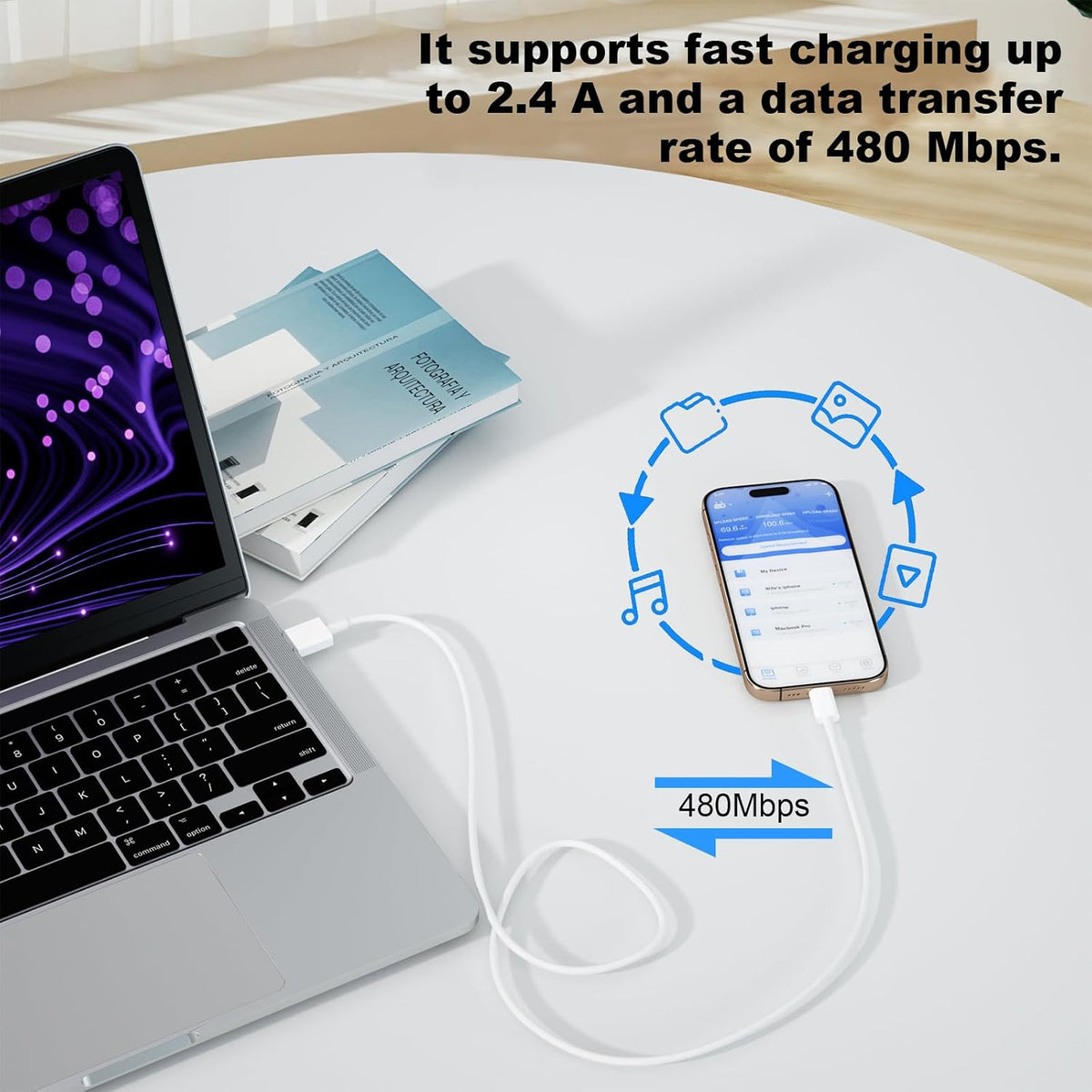 BSTOEM USB C Charger Cable, USB A to USB C Cable 3Pack 2M,Fast Type C Cable
