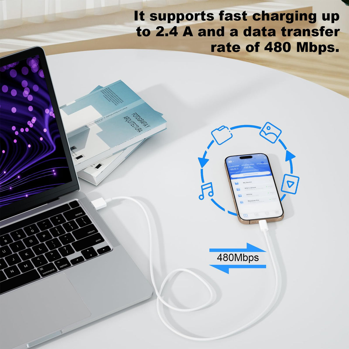 BSTOEM USB C Charger Cable, USB A to USB C Cable 3Pack 2M,Fast Type C Cable