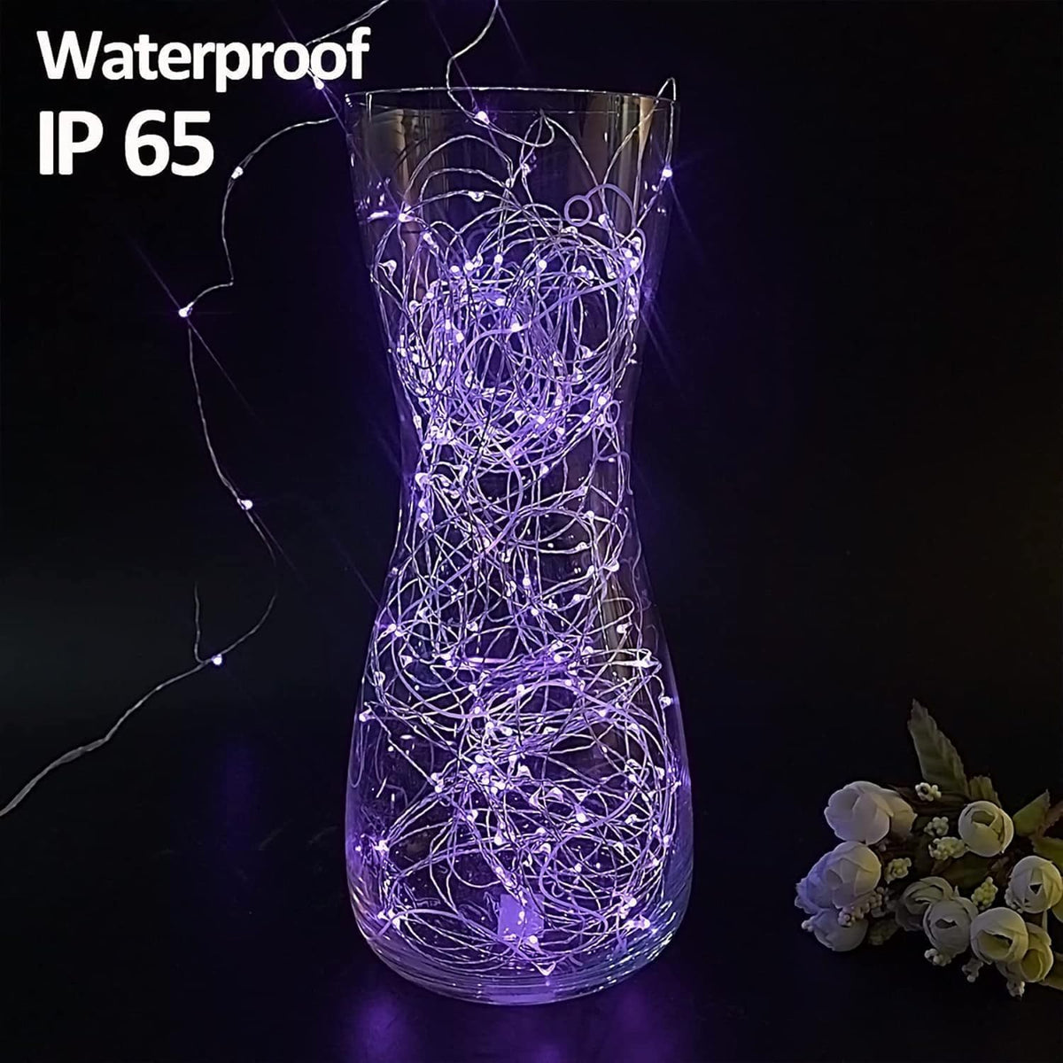 Lezonic 2Pack Solar String Lights Waterproof,12M/40Ft 120LED Garden Lights