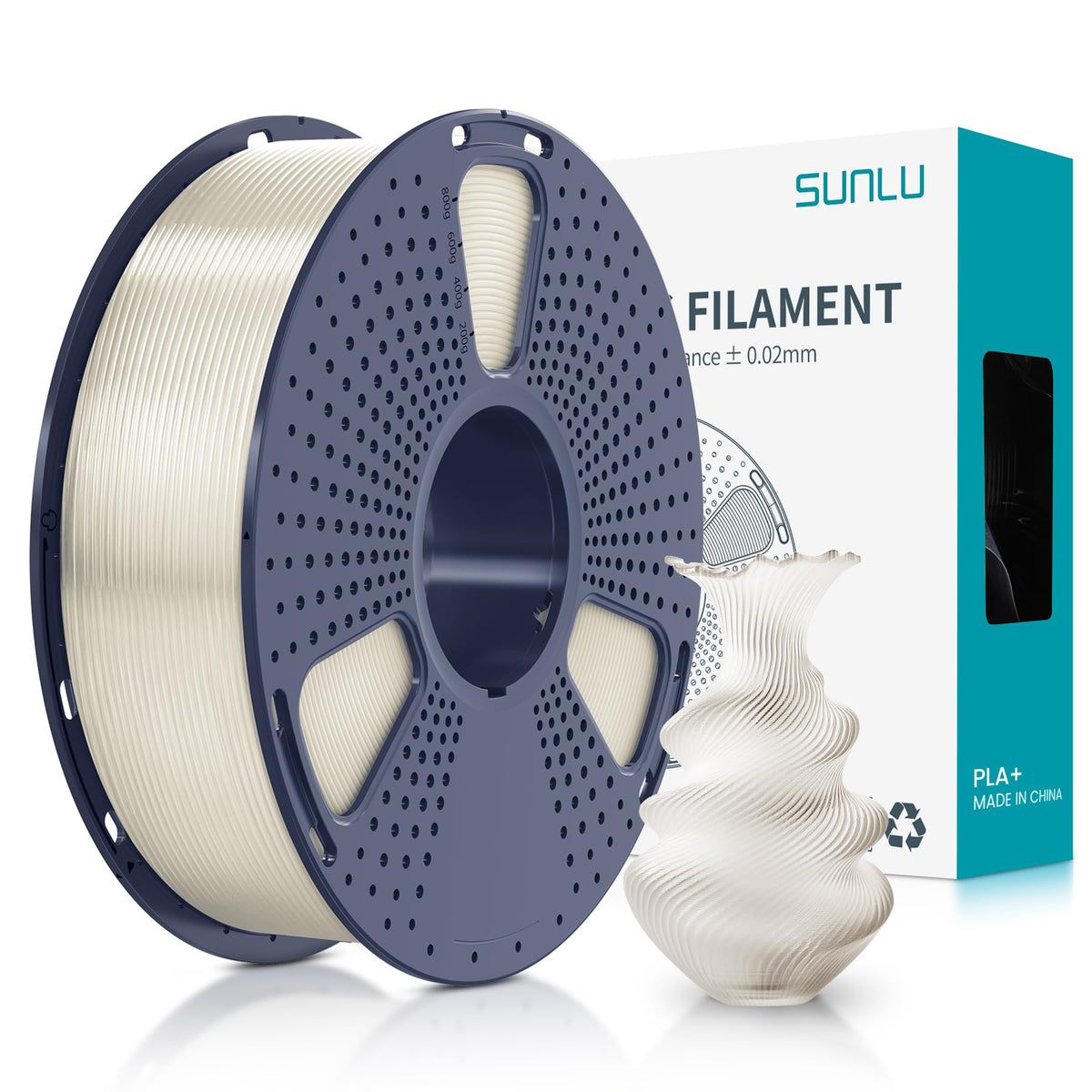 SUNLU PLA+ 3D Printer Filament, Tougher PLA Plus Filament 1.75mm, 1KG Black