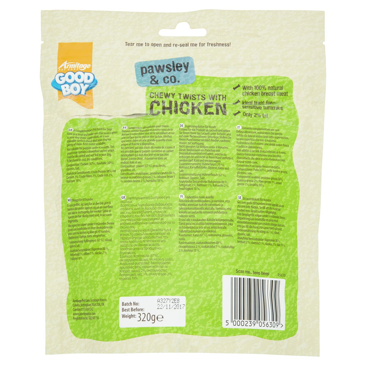 Good Boy Chicken & Hide Twisters Dog Treats 220g